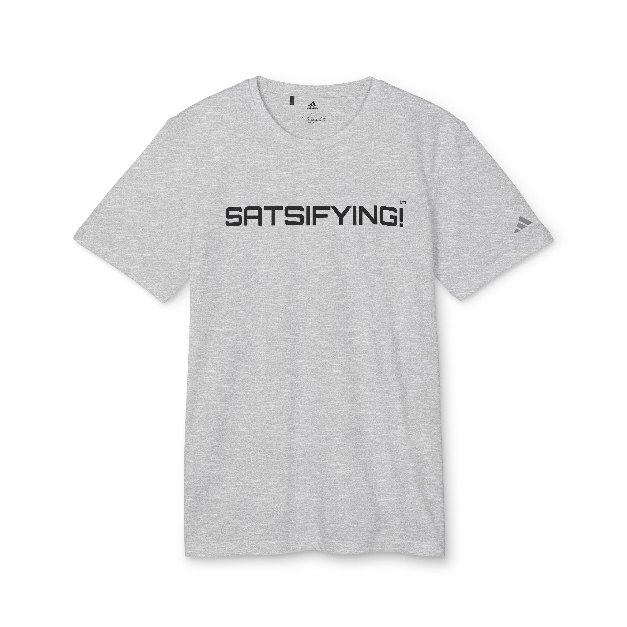 SATSIFYING! Bitcoin Adidas Graphic Tee - Unisex 4 color Minimal Athletic T-Shirt | Crypto Gift