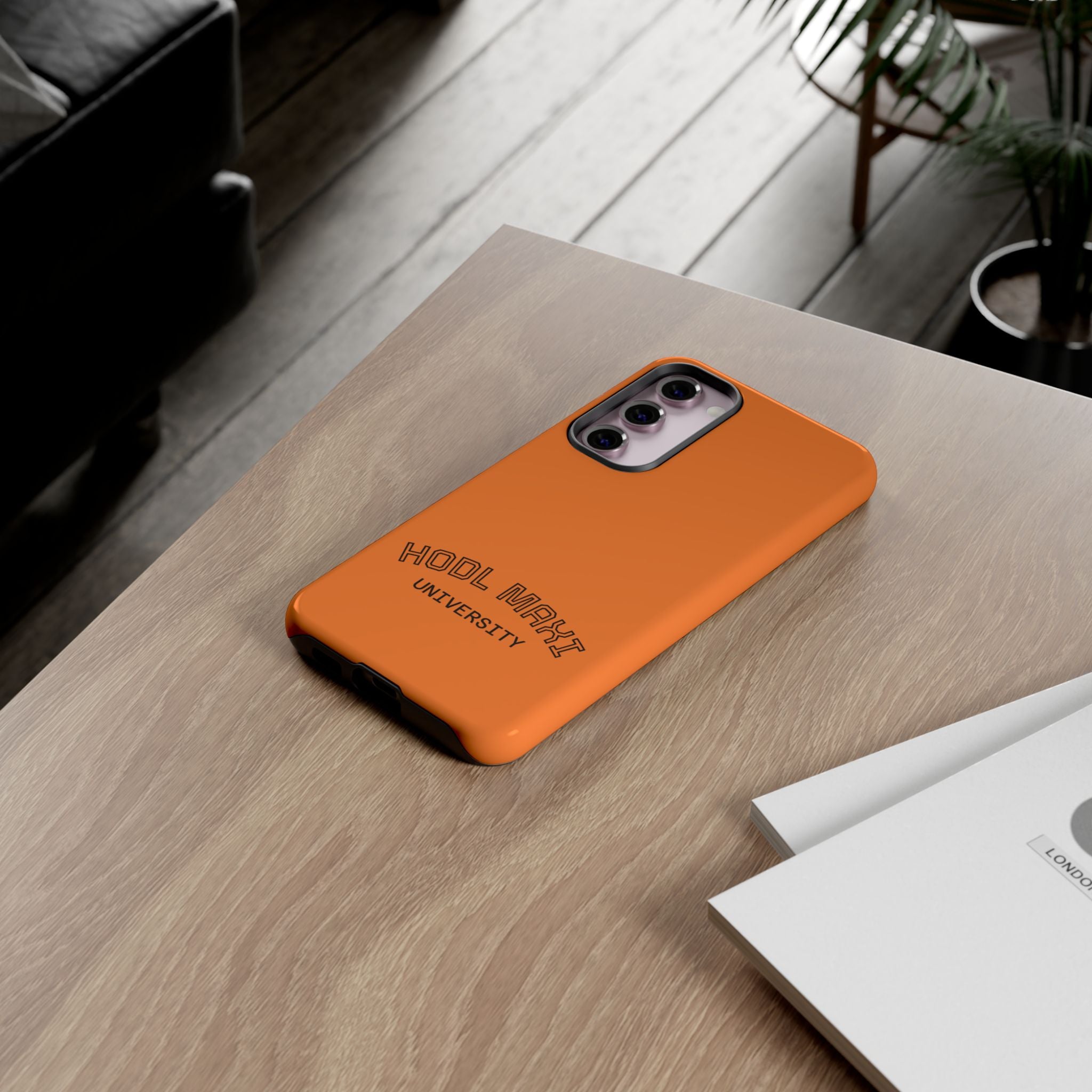 HODL MAXI University Phone Case — Orange Protective Crypto Design