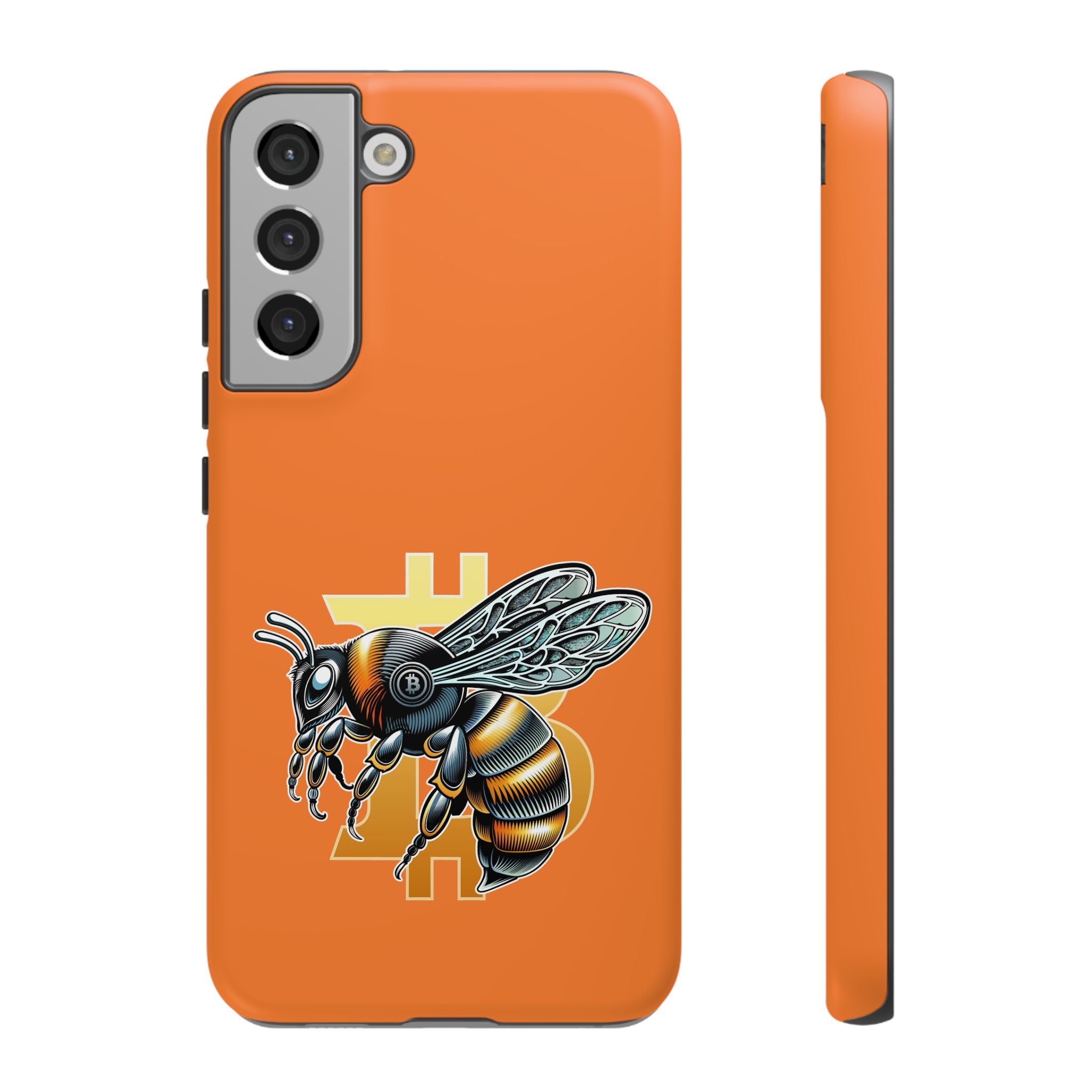 "CypherHornet-Bitcoin" Designer Phone Case - Bright Orange Protective Smartphone Cover | Crypto Gift
