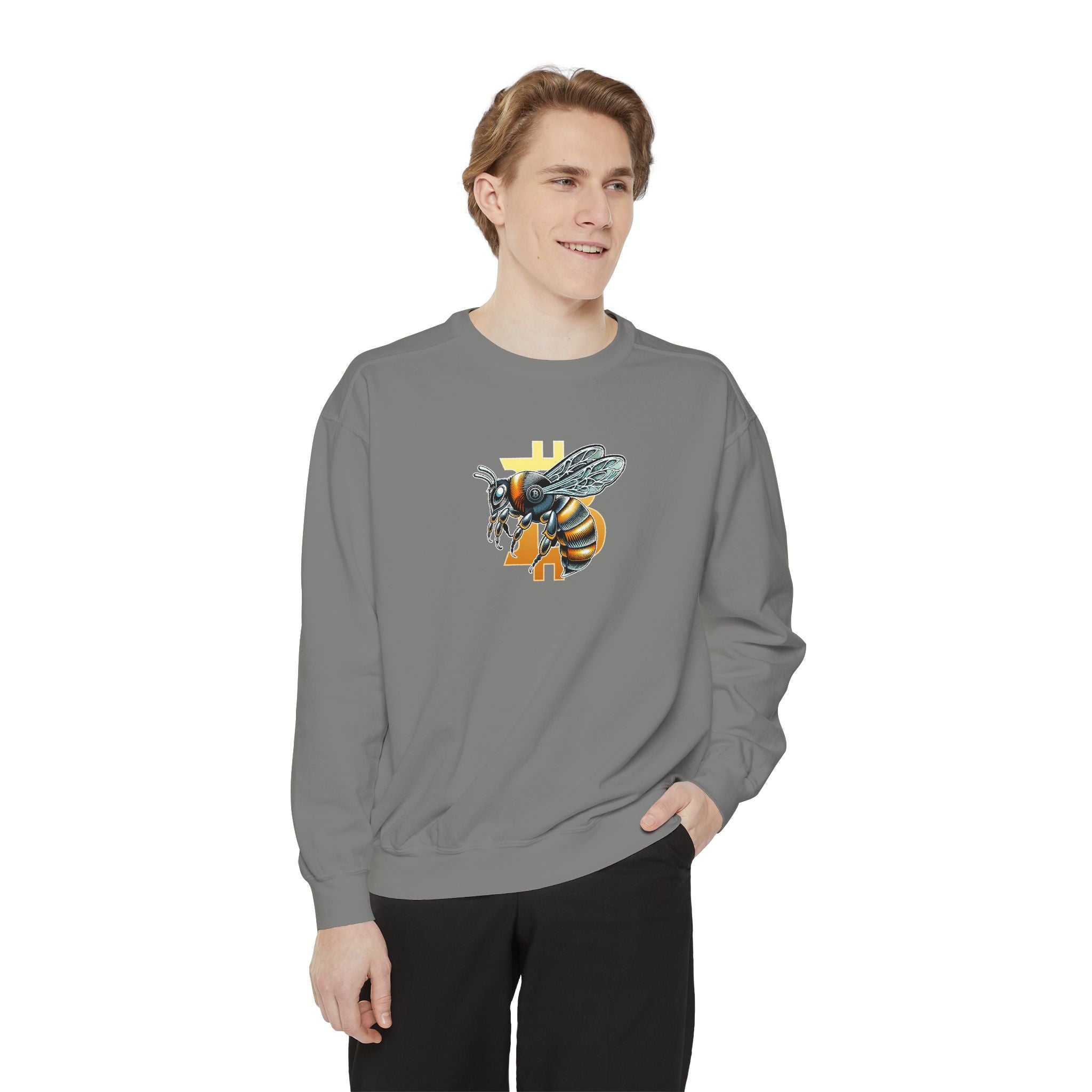 Bitcoin*Wasp Graphic Sweatshirt — Super High Quality Comfort Color Crewneck | Crypto Gift