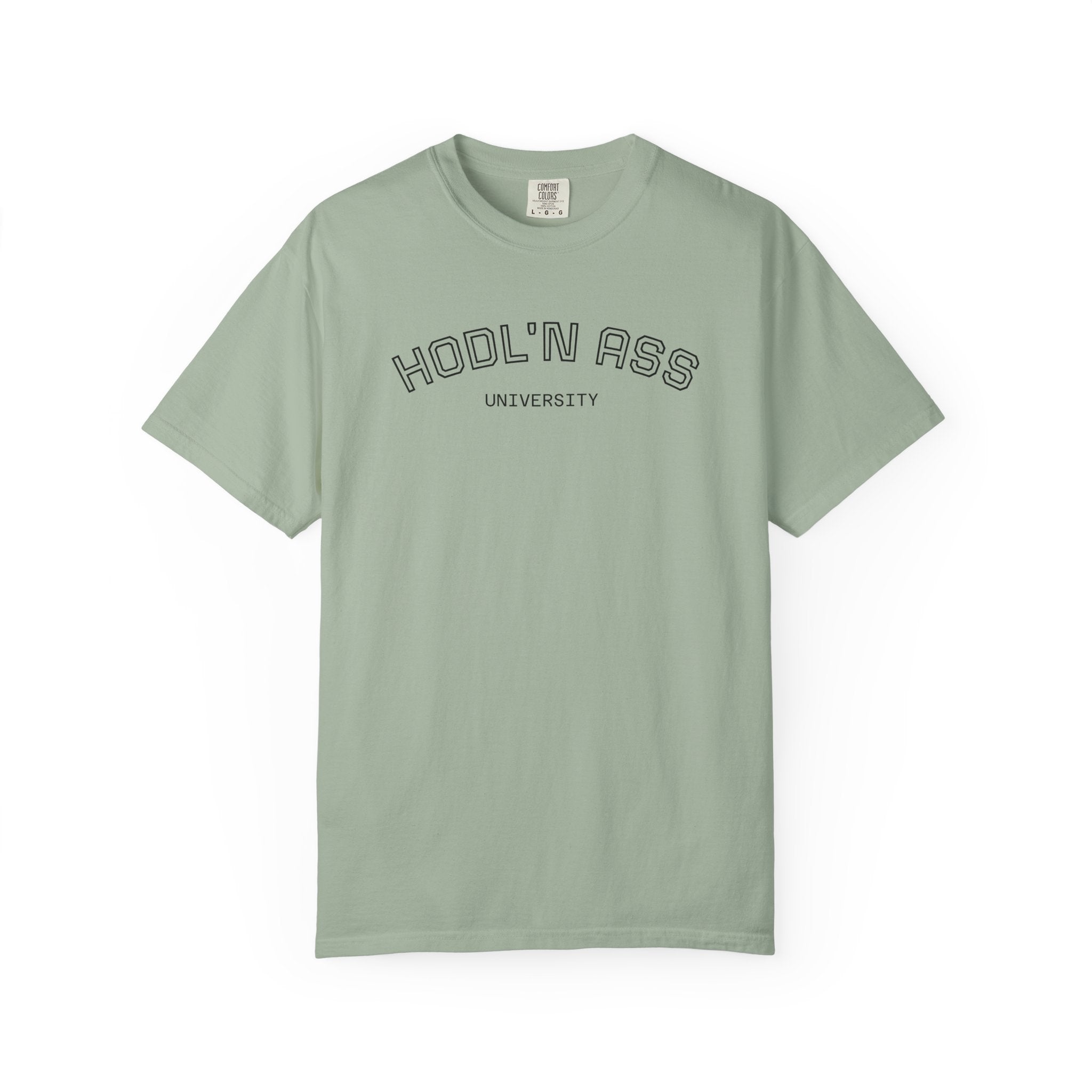 "HODL'N Ass" University BITCOIN Graphic T-Shirt — Vintage Collegiate Tee | Crypto Gift