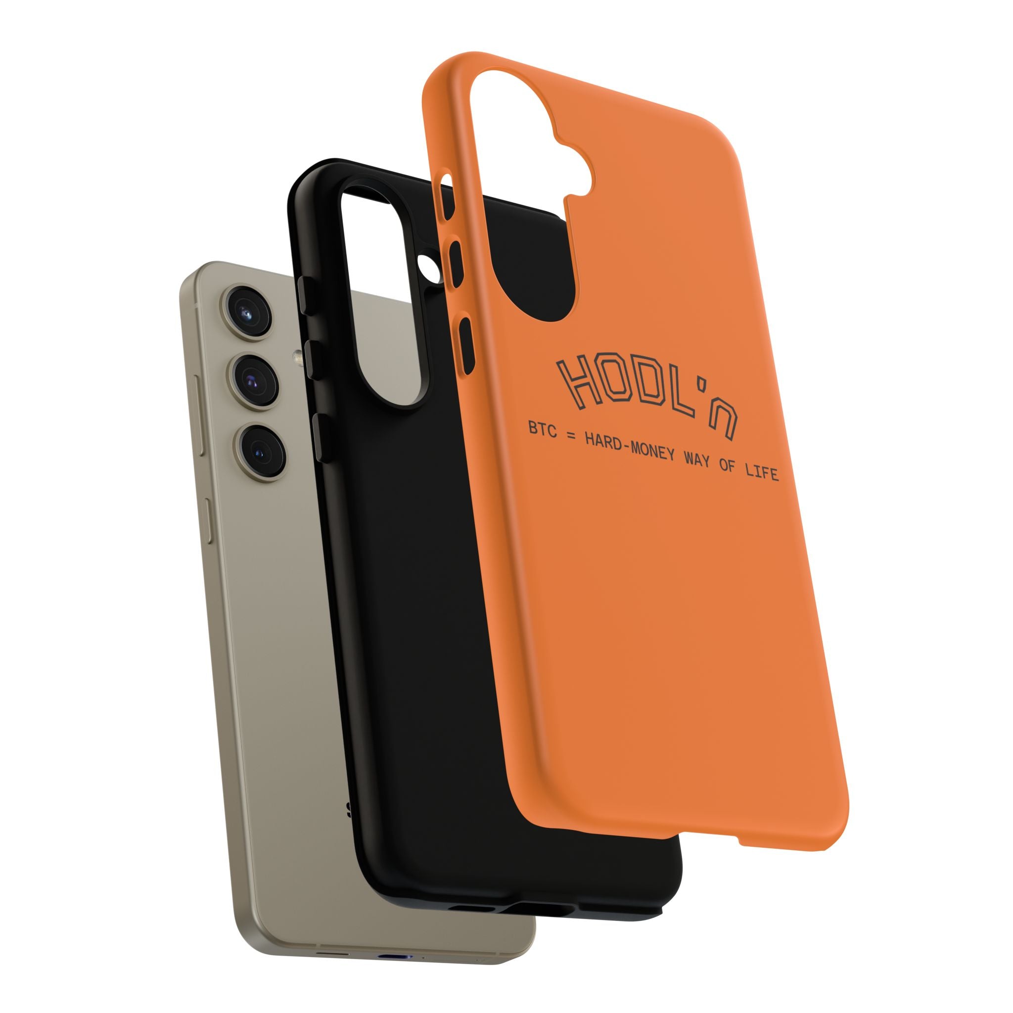 HODL HODL  BTC = HARD-MONEY WAY OF LIFE"  Bitcoin Orange Tough Phone Case | Crypto Gift