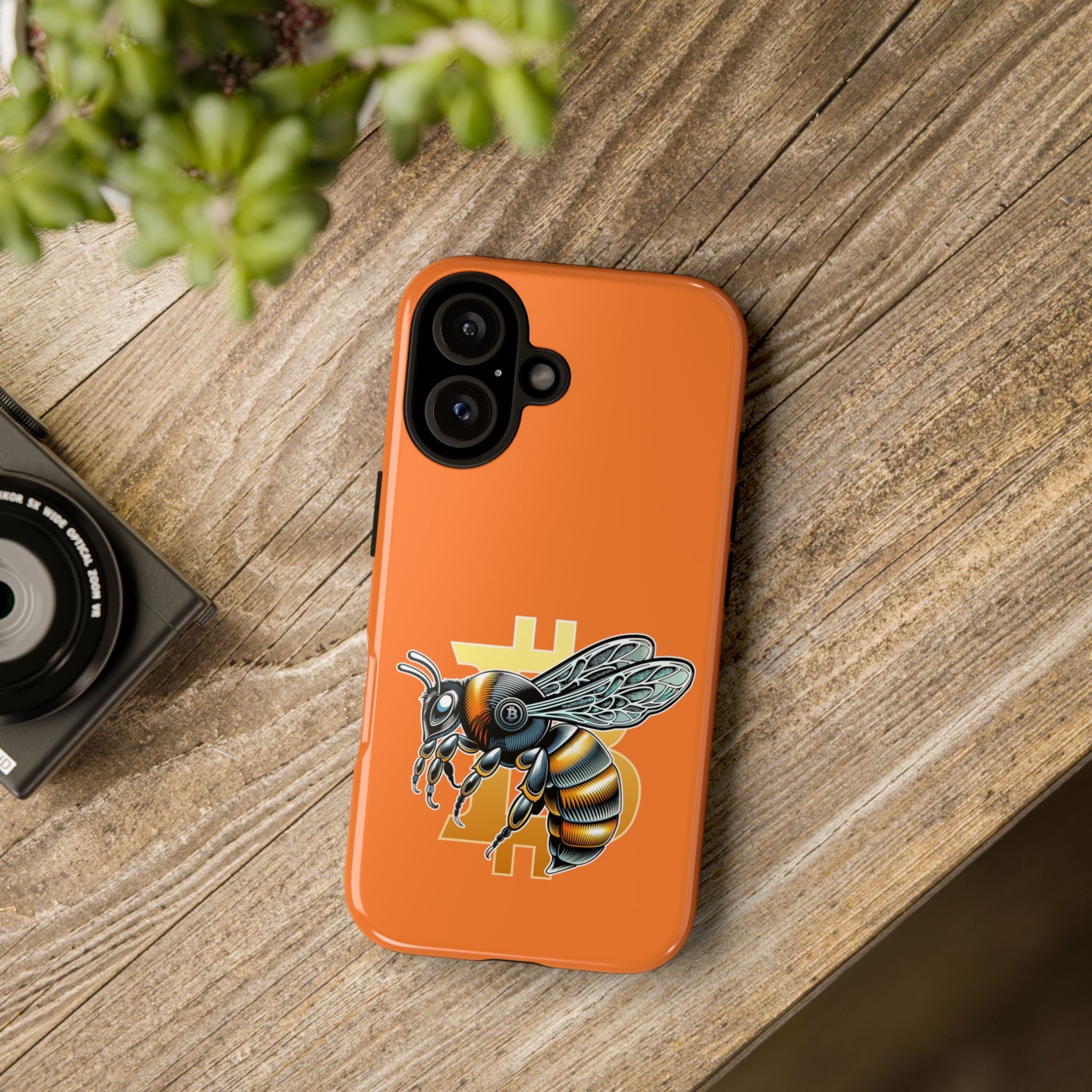 "CypherHornet-Bitcoin" Designer Phone Case - Bright Orange Protective Smartphone Cover | Crypto Gift