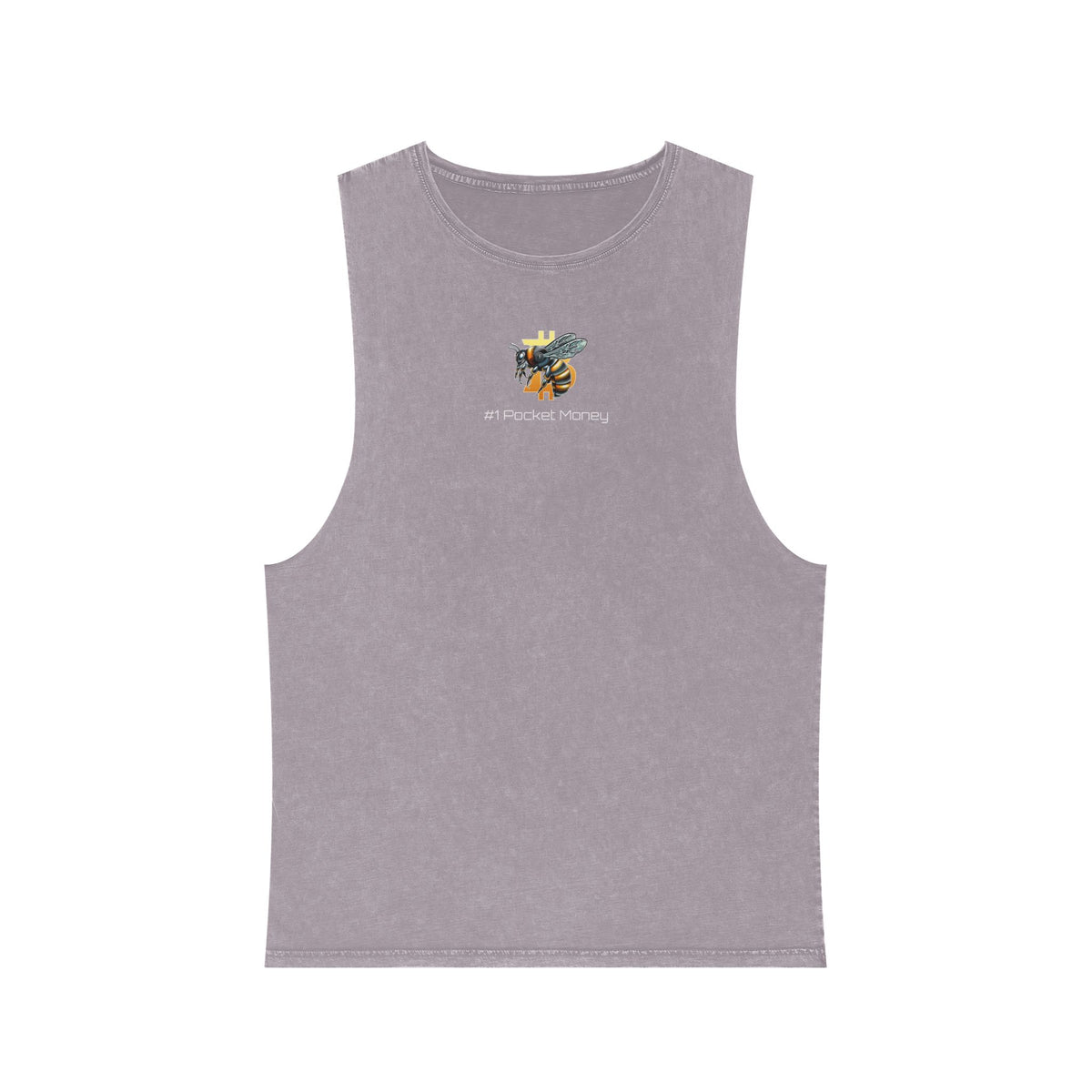 Bitcoin/CypherHornet Bold Logo - #1 Pocket Money" - Unisex Moon Harbor Stonewash Deep Underarm Tank Top | Crypto Gift 13
