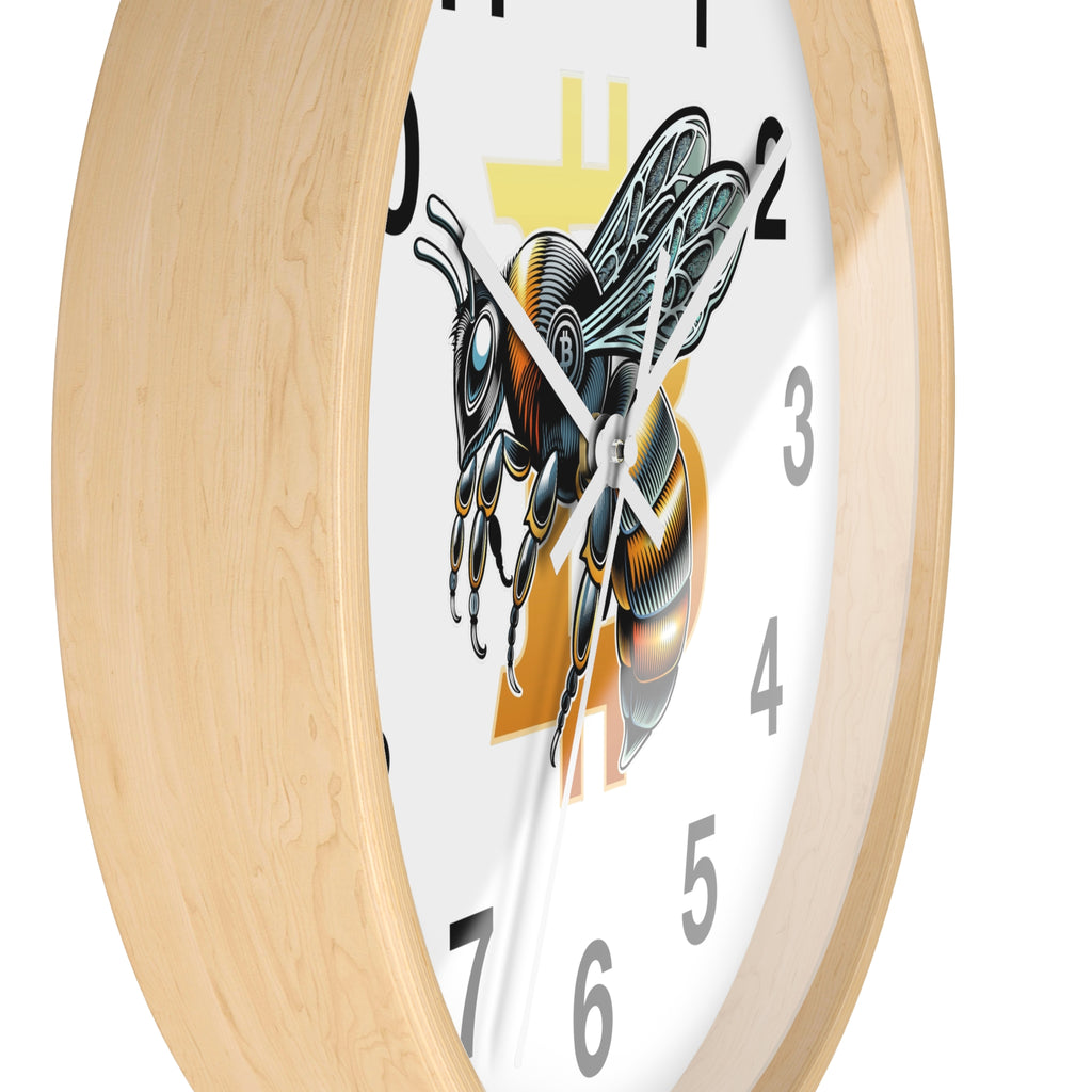 Bitcoin/CypherHornet  -  Decorative White Wall Clock for Home Office or Shop | Black Hands | Crypto Gift 202