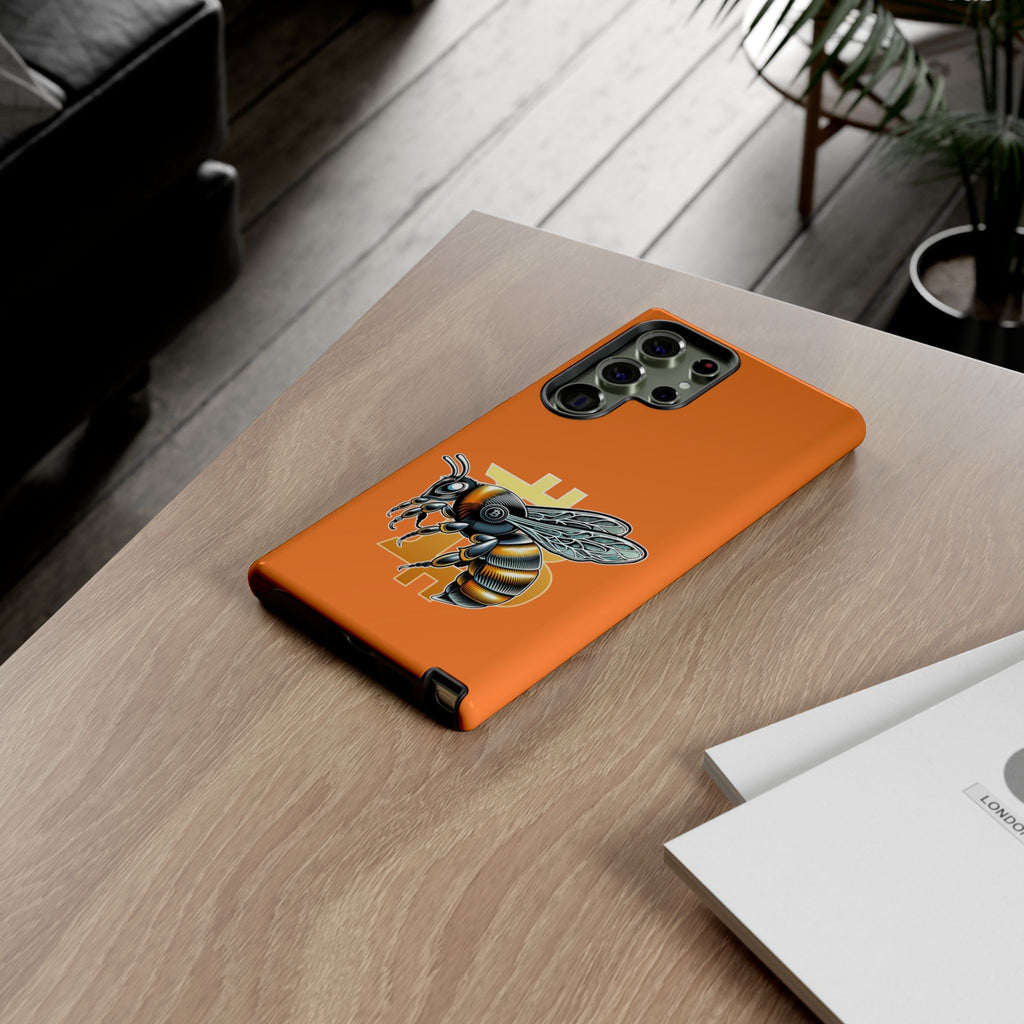 "CypherHornet-Bitcoin" Designer Phone Case - Bright Orange Protective Smartphone Cover | Crypto Gift
