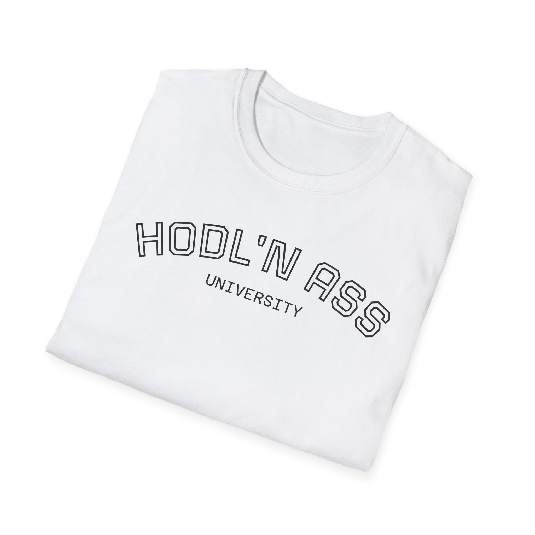 "HODL'N ASS" University BITCOIN T-Shirt — Crypto HODL Funny College Tee | Crypto Gift