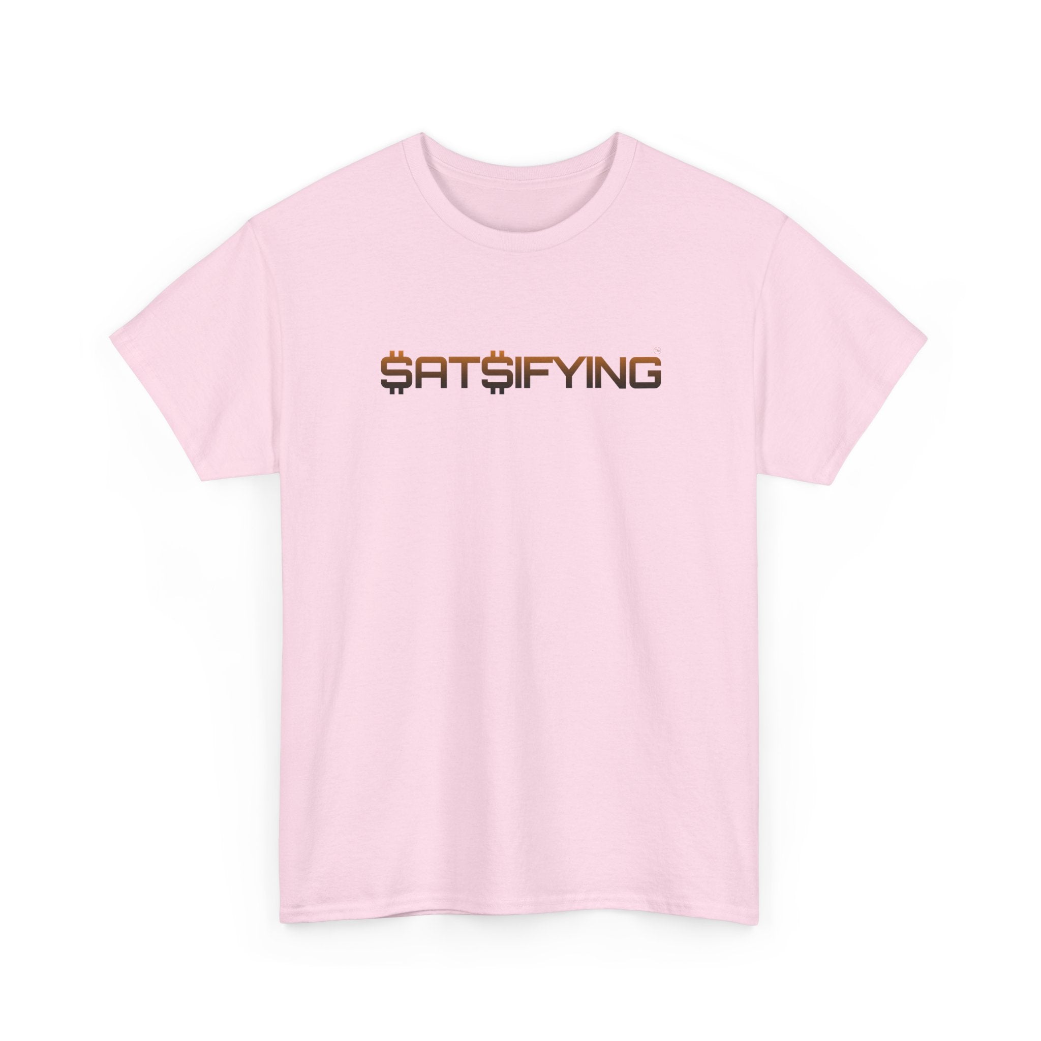 SATSIFYING Minimalist Graphic Bleed Tee — Sassy Futuristic Tech Typography T-Shirt | Crypto Gift 93