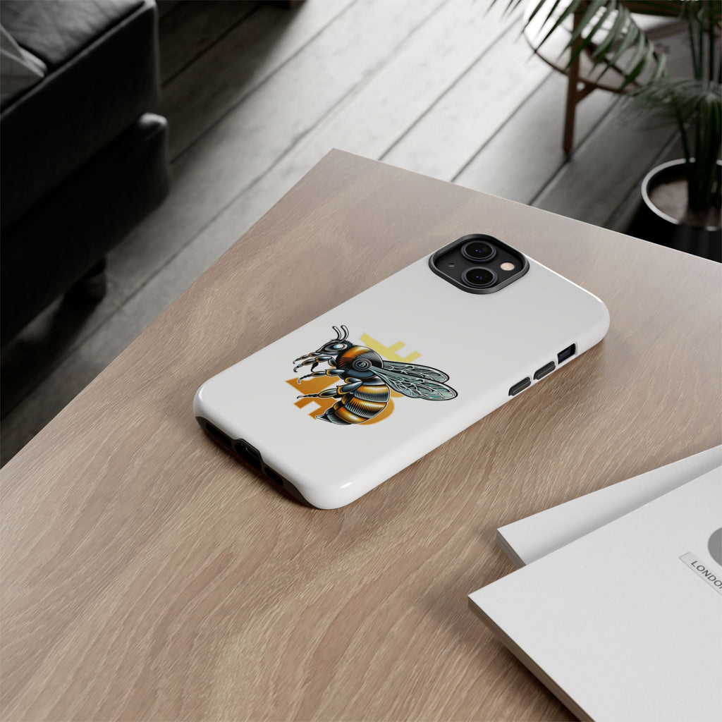 Bitcoin*Wasp Phone Case — Crypto Honeycomb Protective Tough Case | Crypto Gift