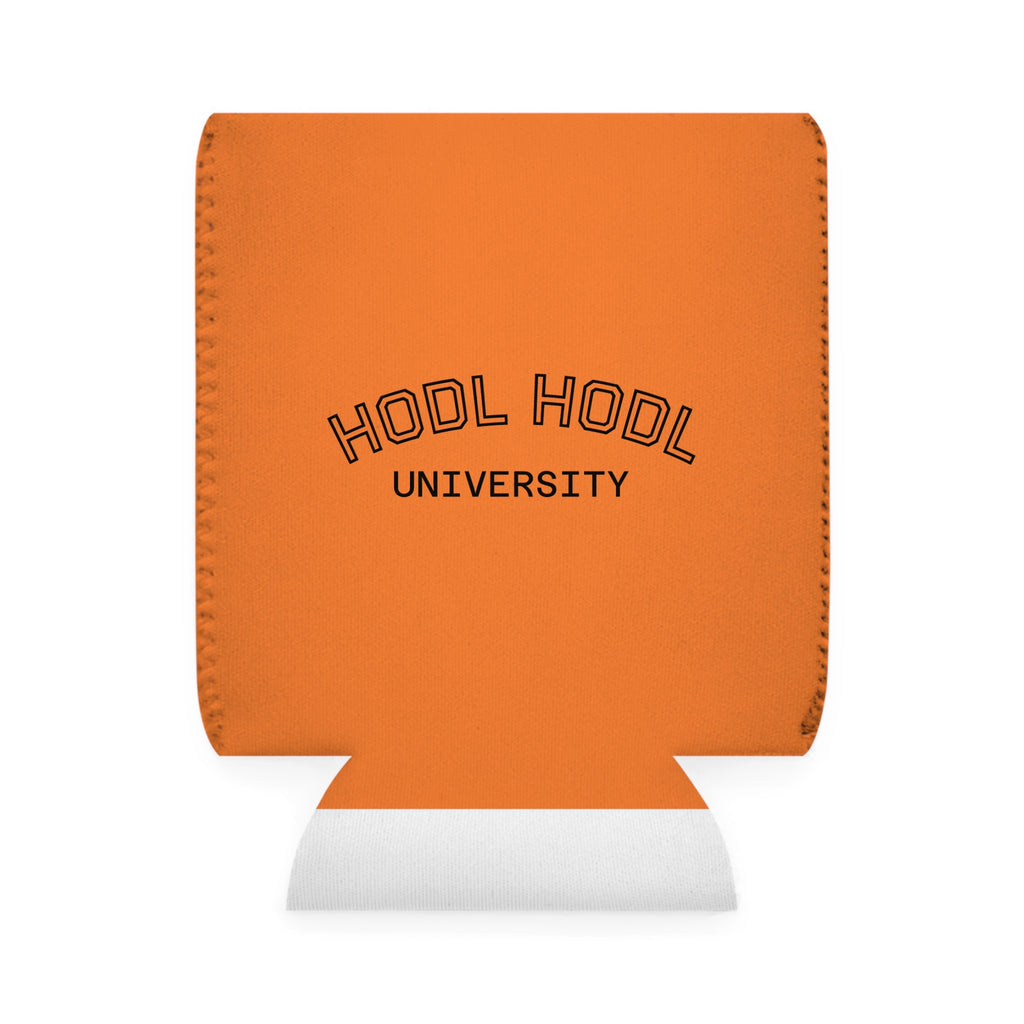 HODL HODL University Can Cooler Sleeve — Orange Neoprene Beer Can Koozie
