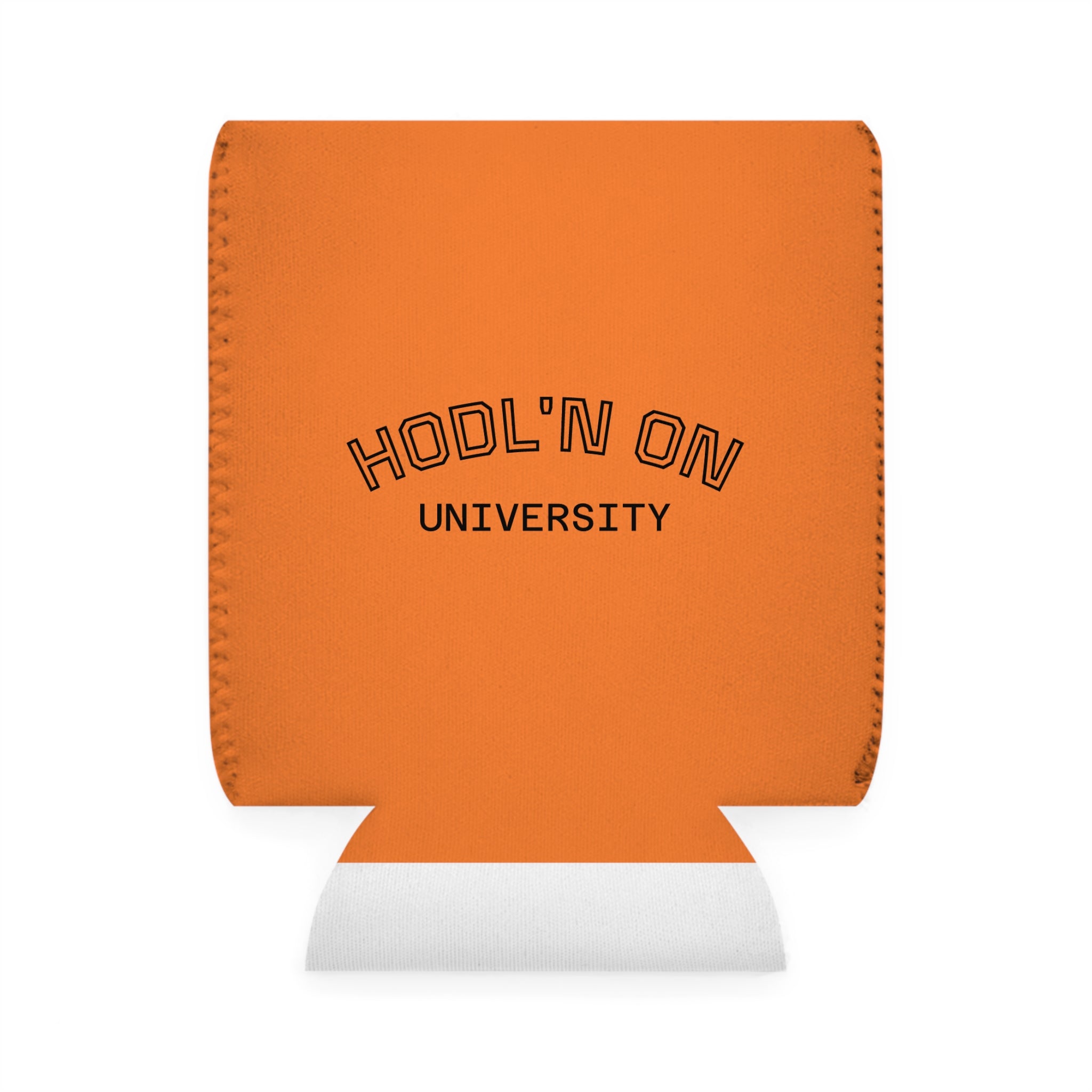 HODL'N ON University Can Cooler Sleeve — Orange Neoprene Beer Koozie