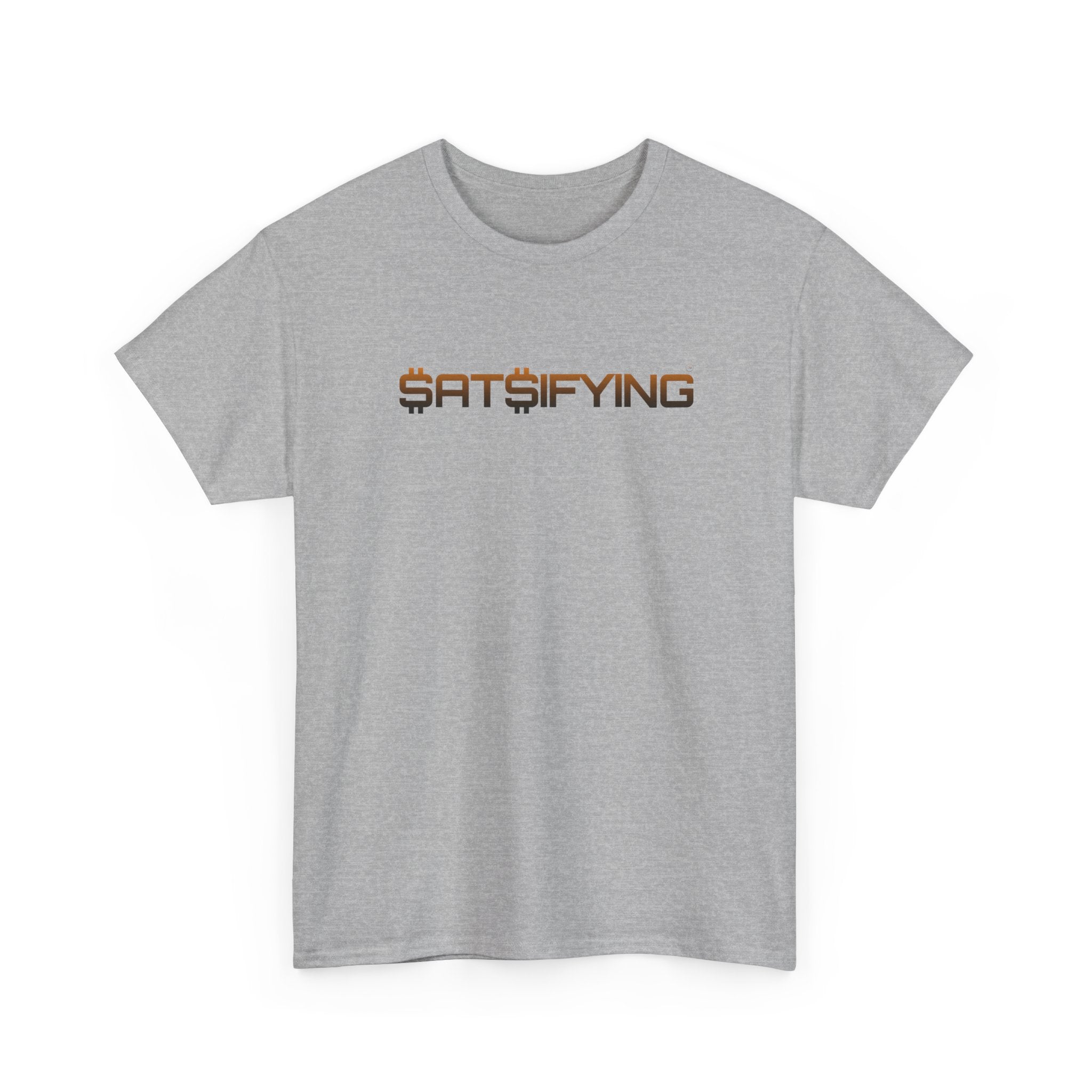 SATSIFYING Minimalist Graphic Bleed Tee — Sassy Futuristic Tech Typography T-Shirt | Crypto Gift 93