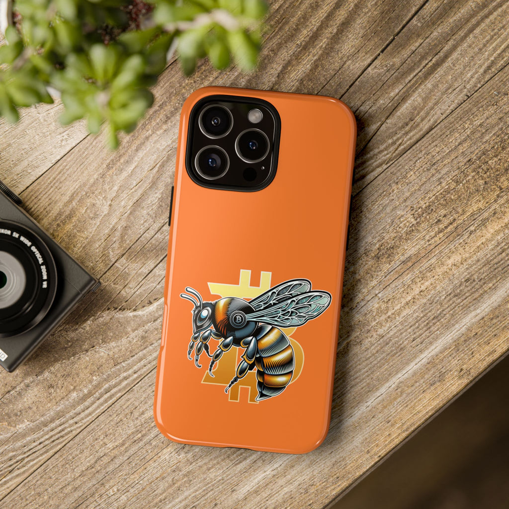 "CypherHornet-Bitcoin" Designer Phone Case - Bright Orange Protective Smartphone Cover | Crypto Gift