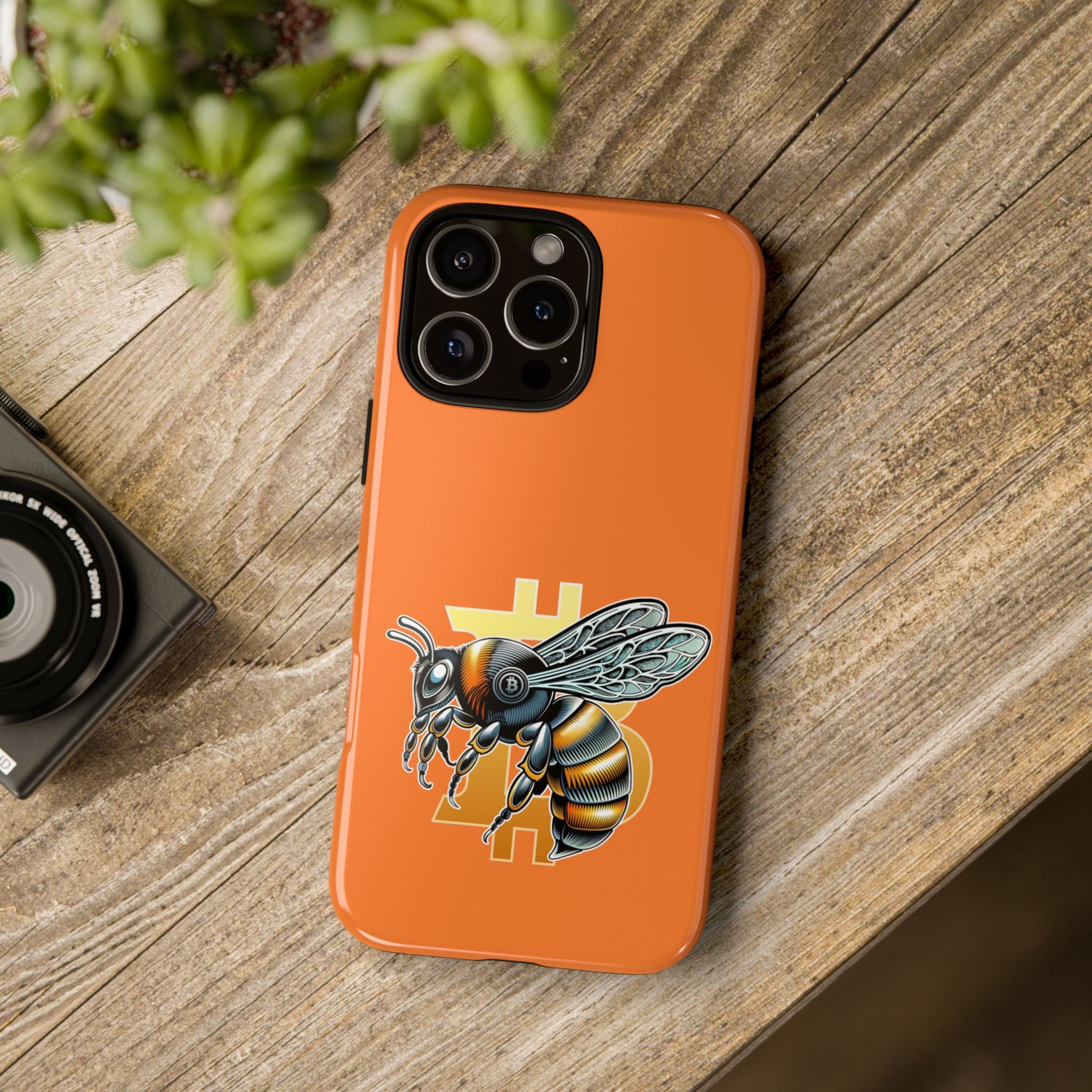 "CypherHornet-Bitcoin" Designer Phone Case - Bright Orange Protective Smartphone Cover | Crypto Gift