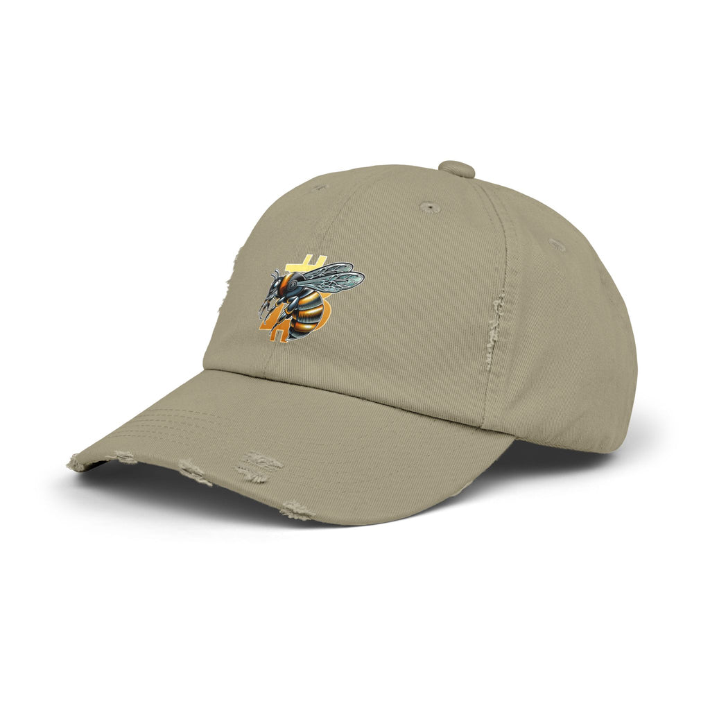"CypherHornet-Bitcoin" Distressed Unisex Ball Cap |Crypto gift