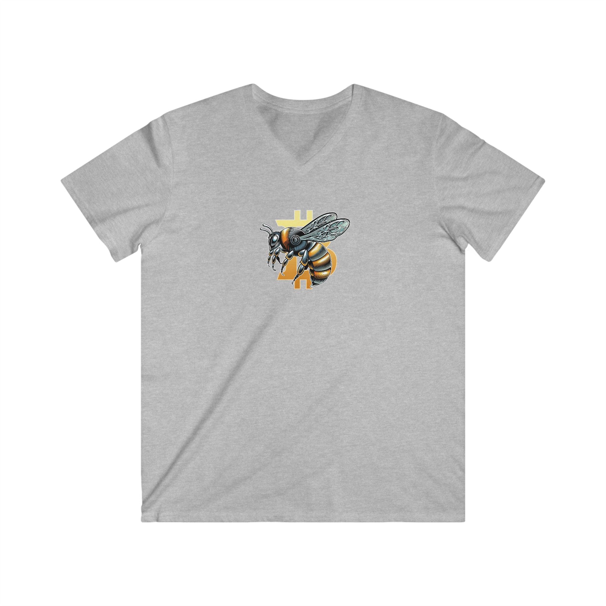 CypherHornet/Bitcoin V-Neck Tee - Honeycomb Rustic Bee Shirt | Crypto Gift