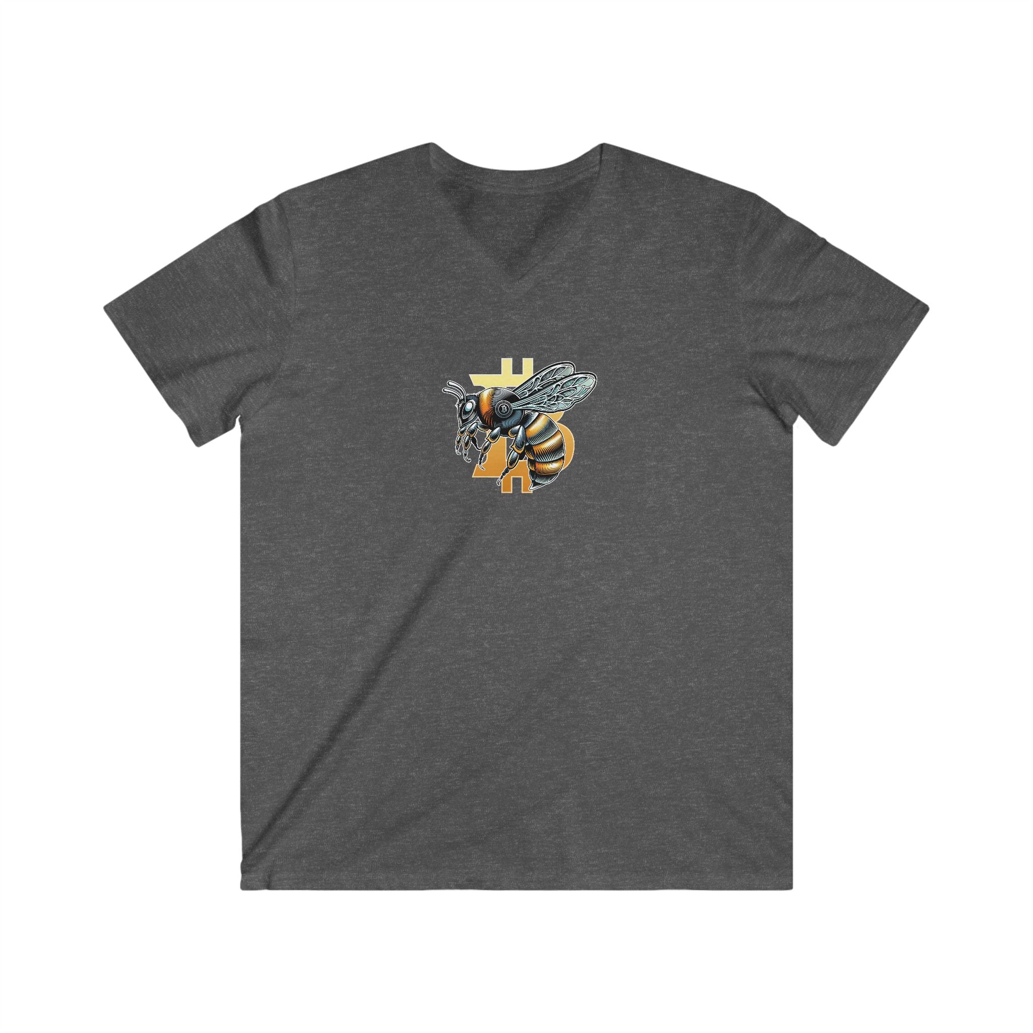 CypherHornet/Bitcoin V-Neck Tee - Honeycomb Rustic Bee Shirt | Crypto Gift