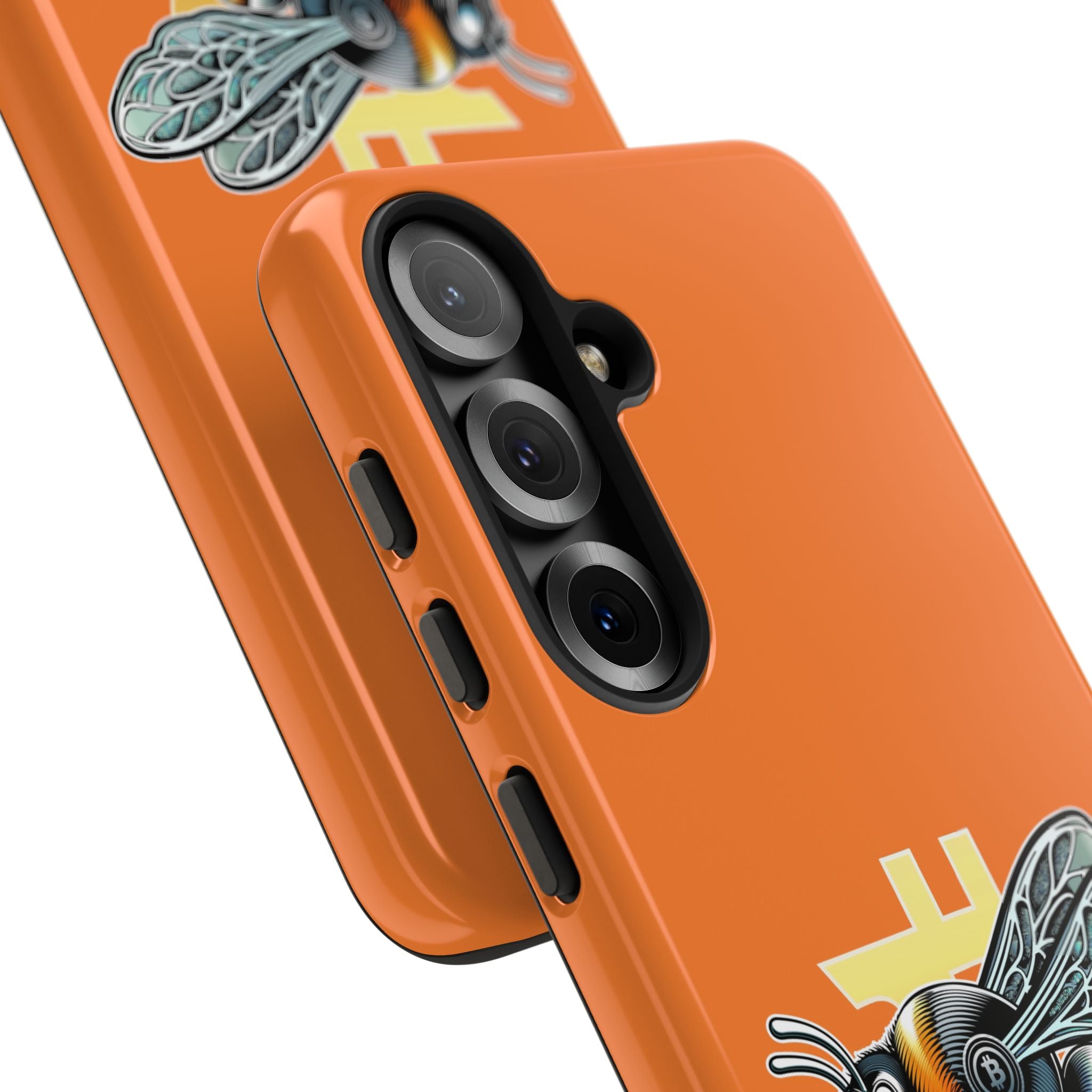"CypherHornet-Bitcoin" Designer Phone Case - Bright Orange Protective Smartphone Cover | Crypto Gift