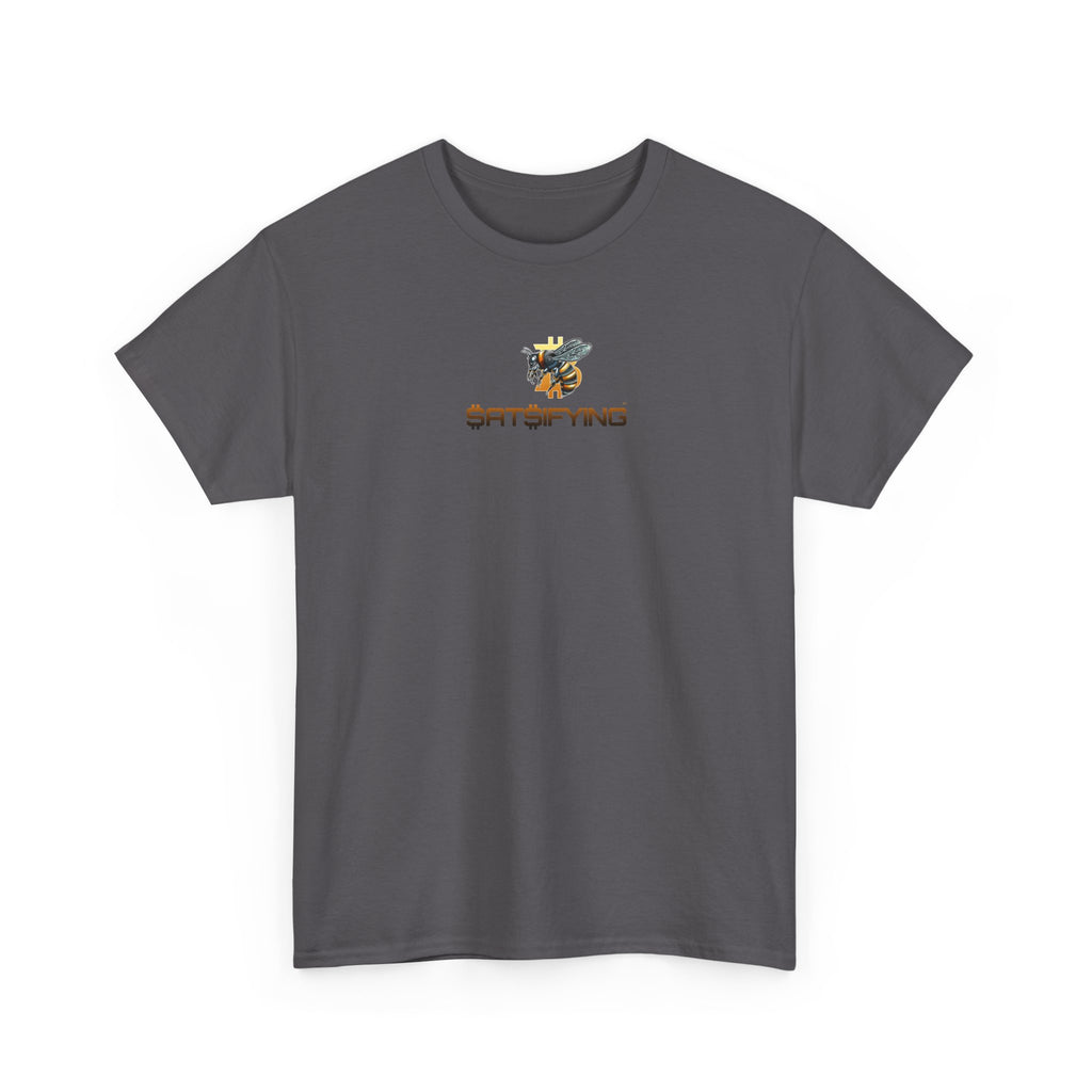 Bitcoin/Cypherhornet "$At$IFYING" | Minimalist Custom Crypto Logo Graphic Tee — Futuristic Tech Typography T-Shirt | Crypto Gift #S91b