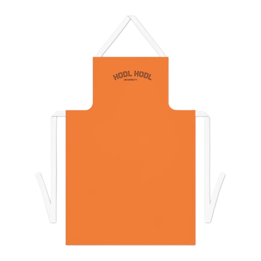 "HODL HODL" - University Apron — 'Hood Hood' Orange Graphic Kitchen Apron
