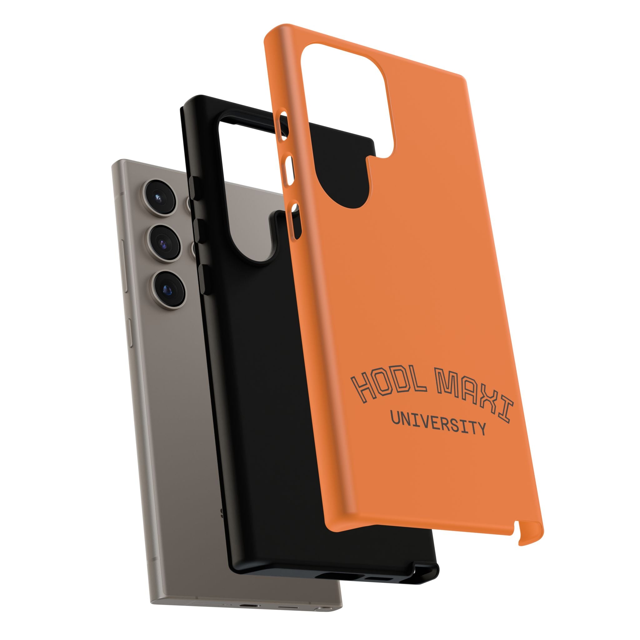 HODL MAXI University Phone Case — Orange Protective Crypto Design