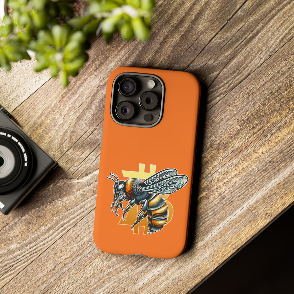 "CypherHornet-Bitcoin" Designer Phone Case - Bright Orange Protective Smartphone Cover | Crypto Gift
