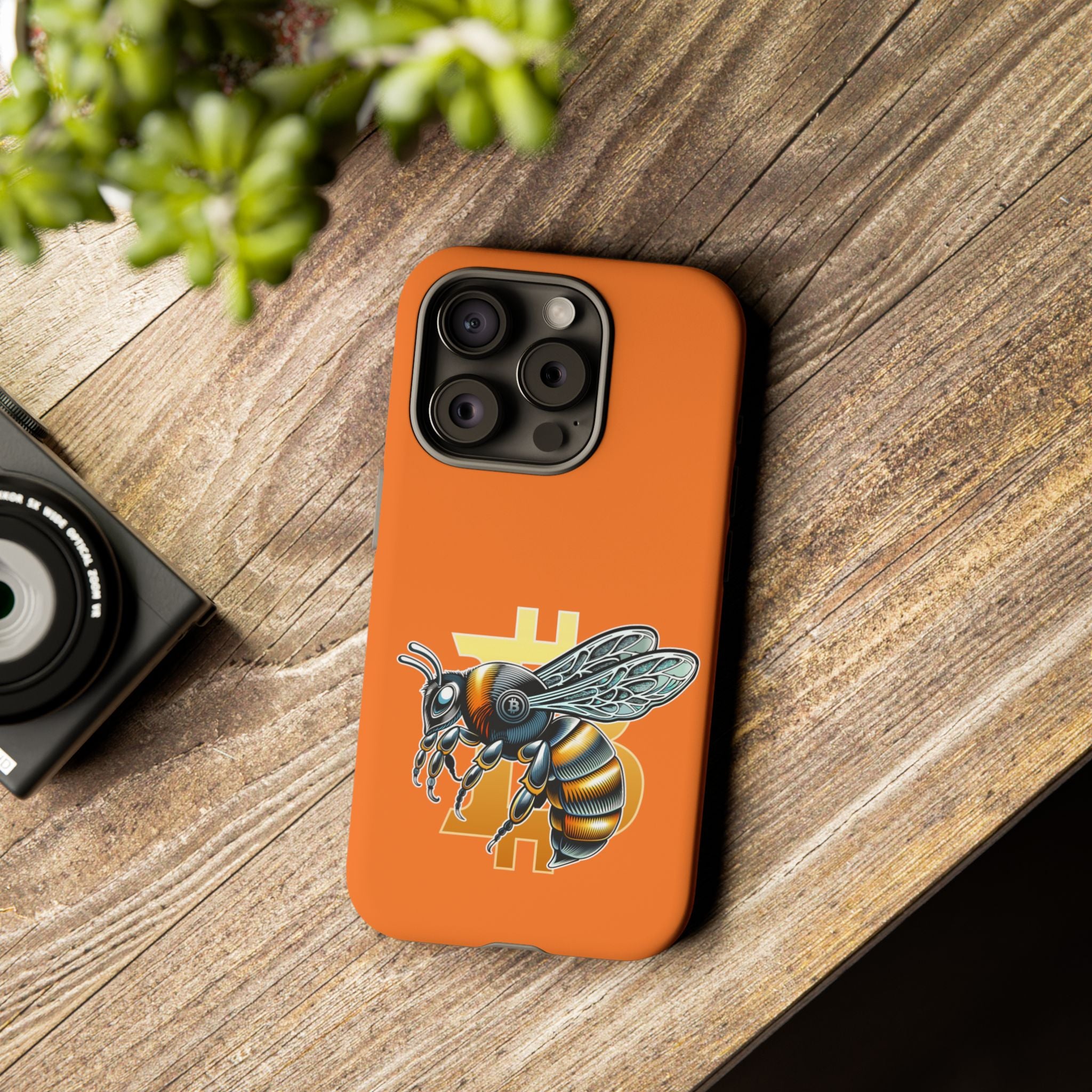 "CypherHornet-Bitcoin" Designer Phone Case - Bright Orange Protective Smartphone Cover | Crypto Gift