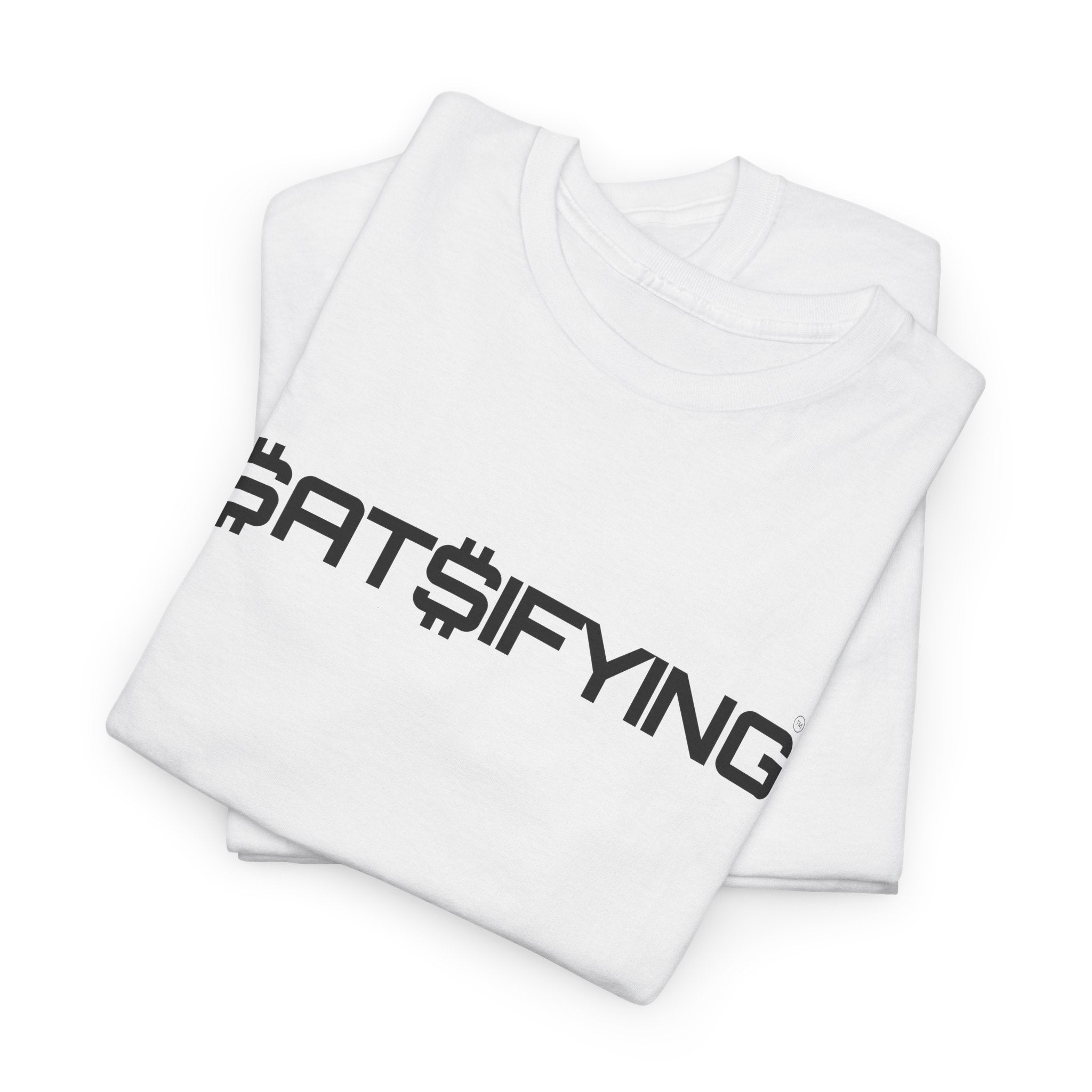 SATSIFYING Minimalist Black Font Graphic Tee - Futuristic Tech Typography T-Shirt | Crypto Gift 92