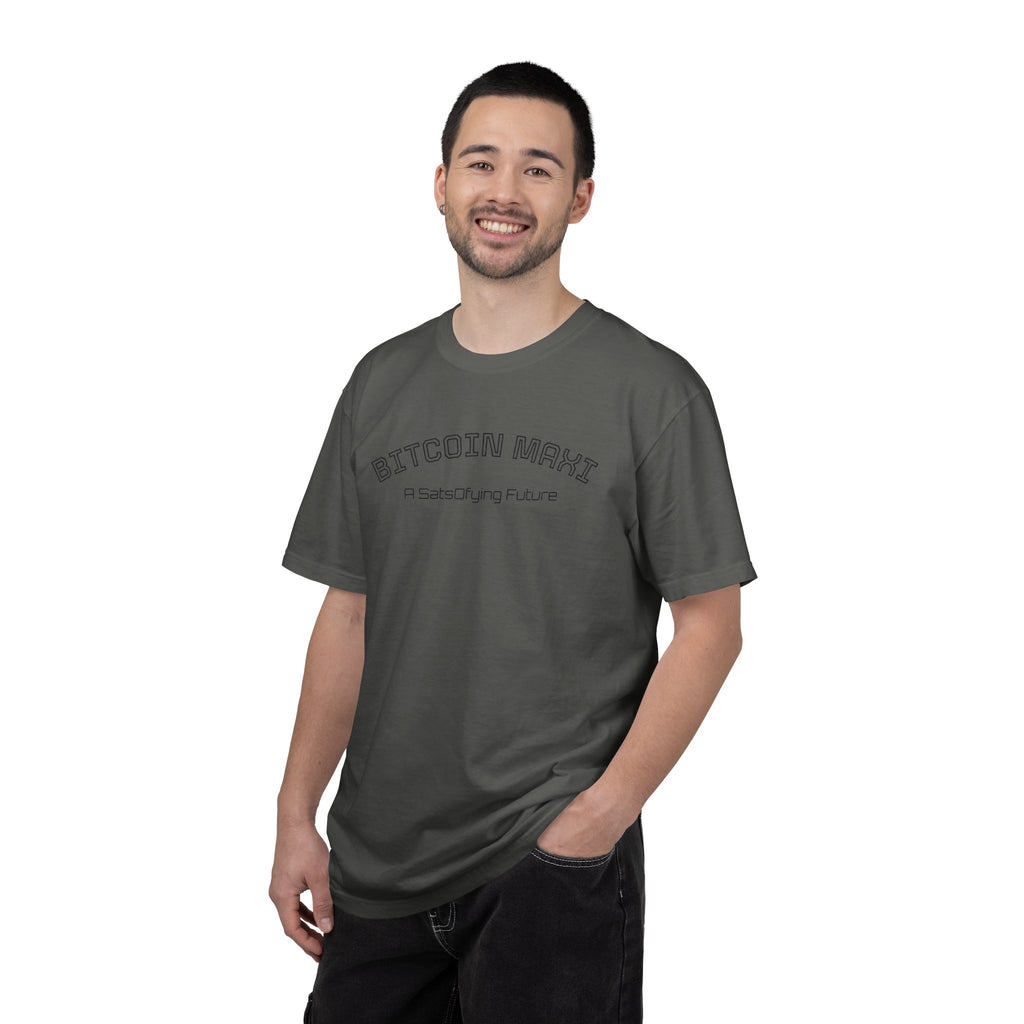 "BITCOIN MAXI  A SatsOfying Future" - Bitcoin Top Quality Custom Comfort T-Shirt | Crypto Gift