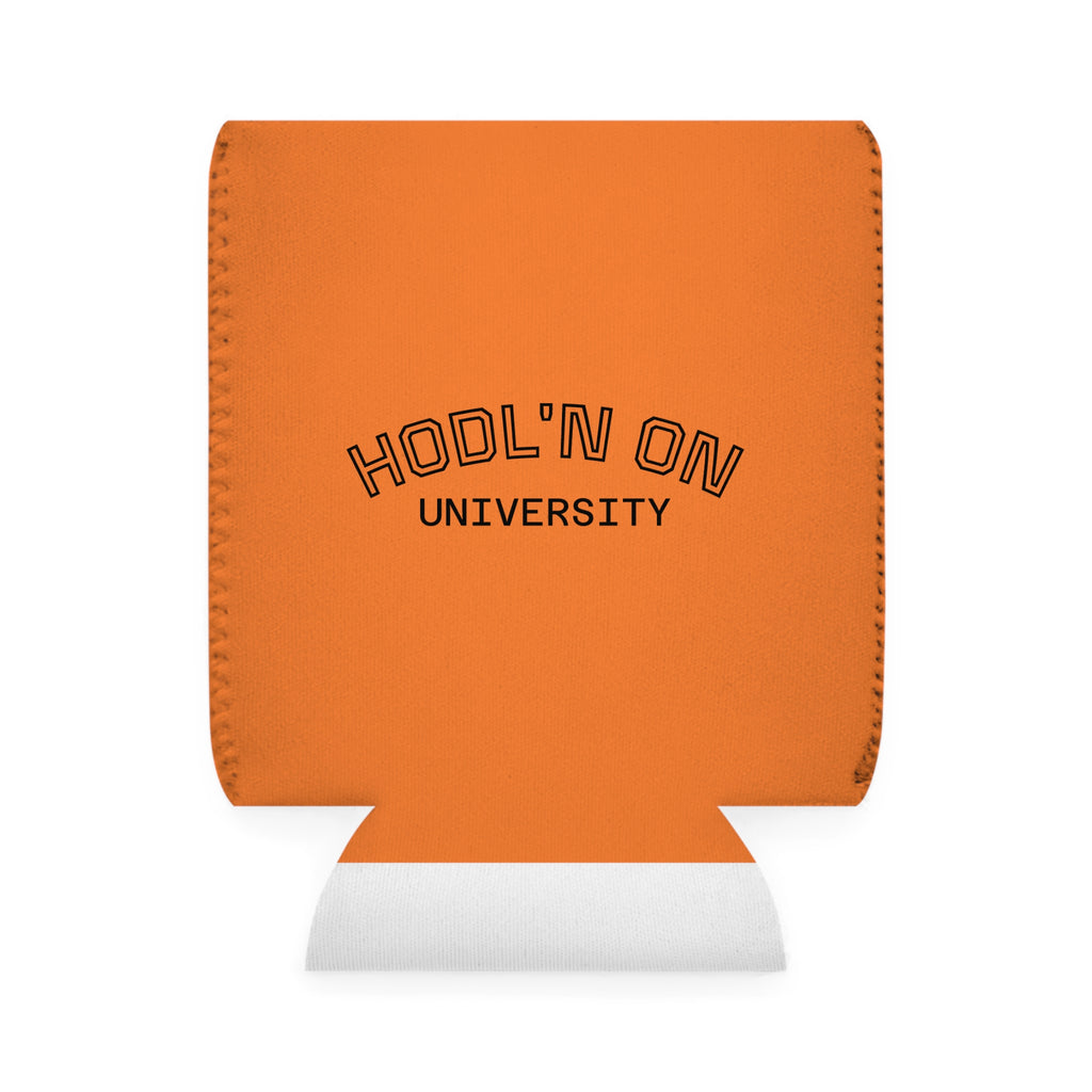 HODL HODL University Can Cooler Sleeve — Orange Neoprene Beer Can Koozie