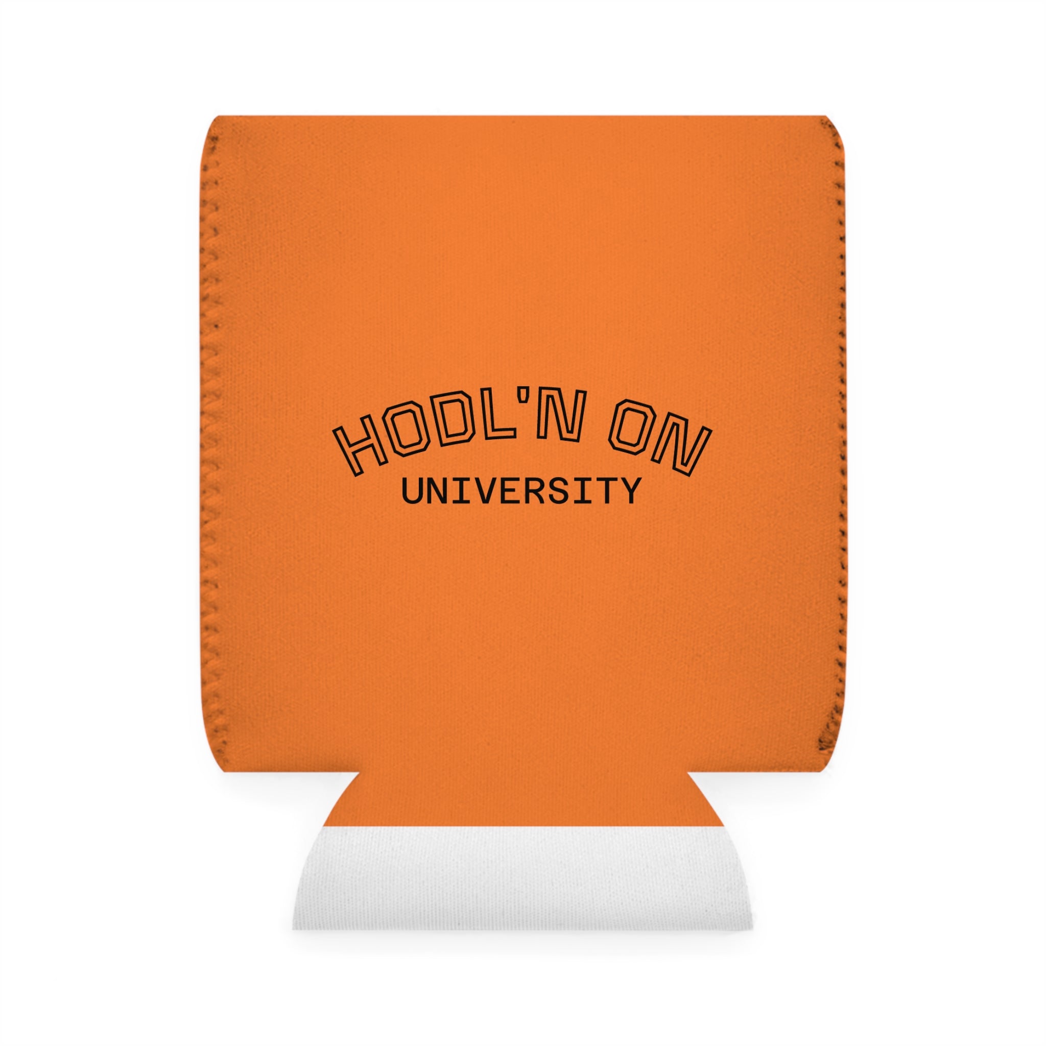 HODL HODL University Can Cooler Sleeve — Orange Neoprene Beer Can Koozie