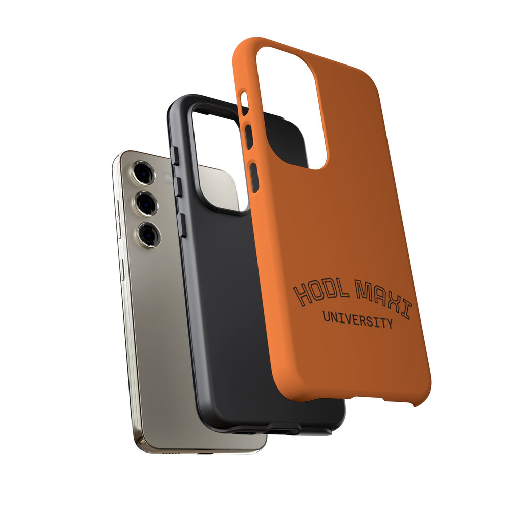 HODL MAXI University Phone Case — Orange Protective Crypto Design