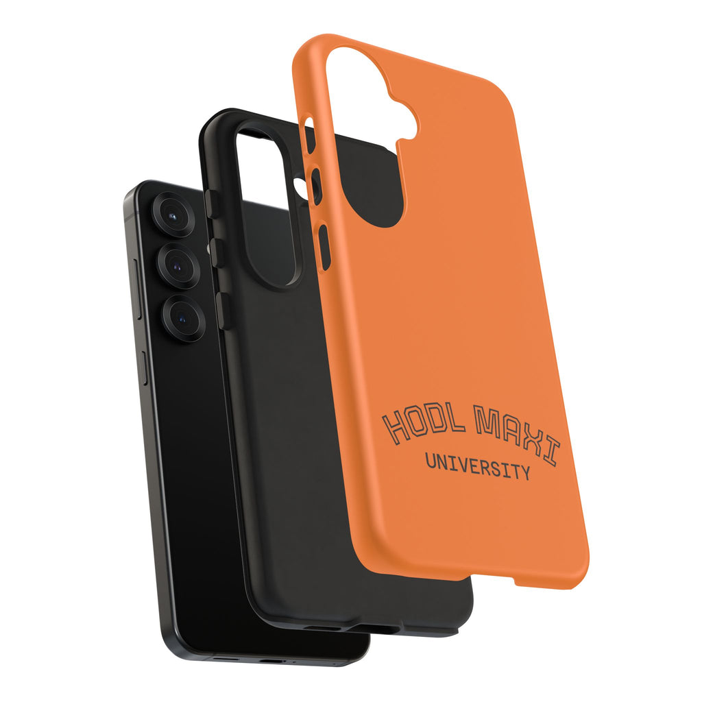 HODL MAXI University Phone Case — Orange Protective Crypto Design