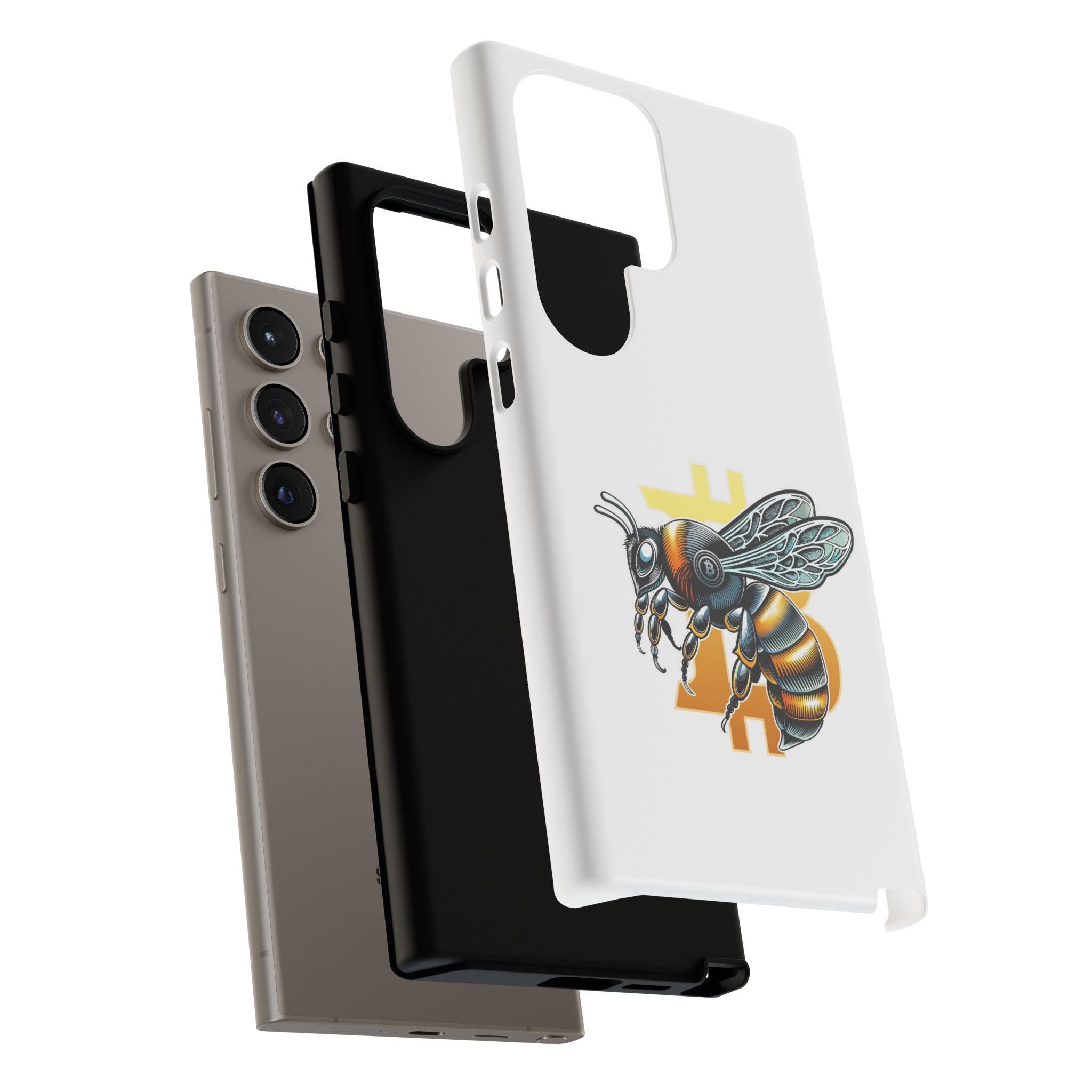 Bitcoin*Wasp Phone Case — Crypto Honeycomb Protective Tough Case | Crypto Gift