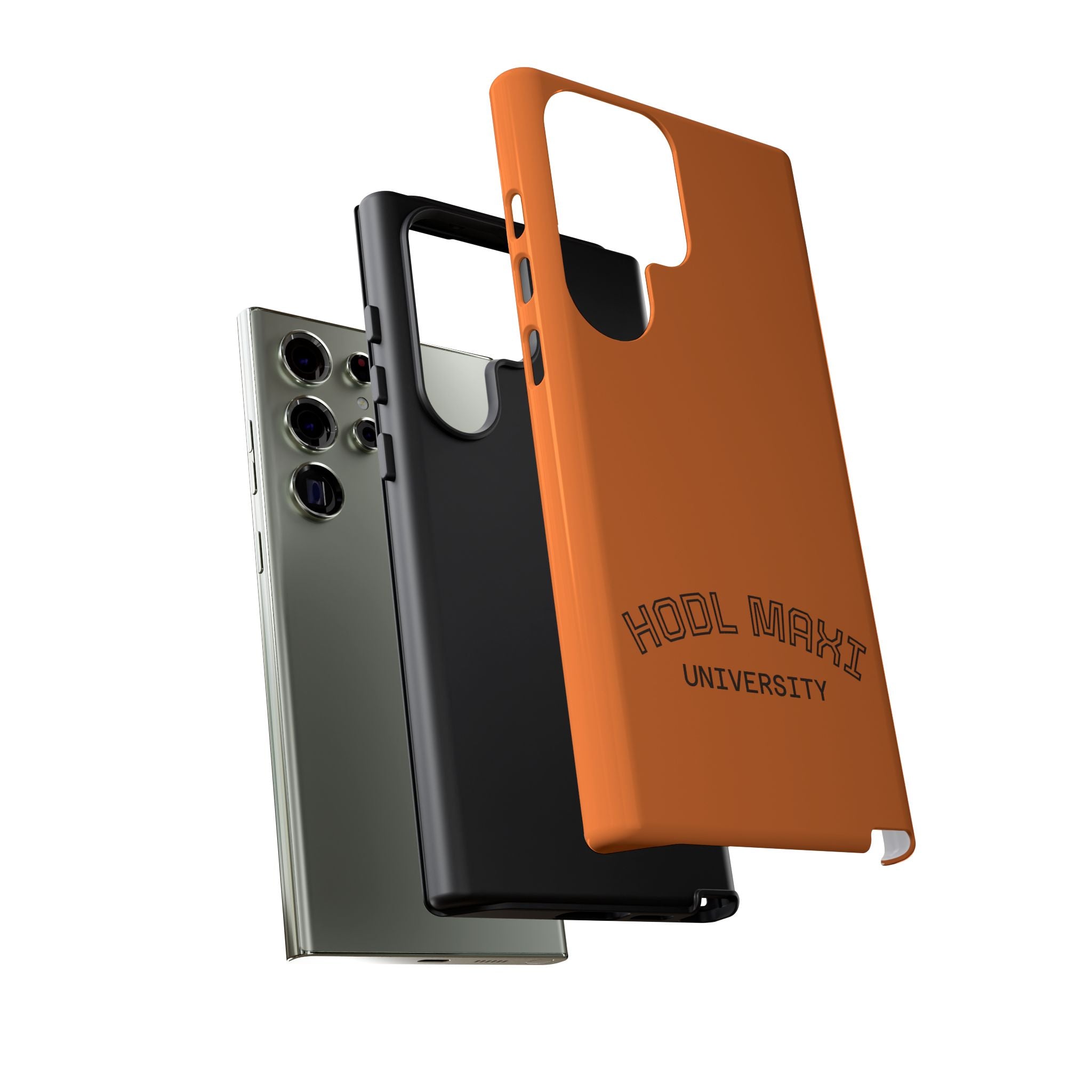 HODL MAXI University Phone Case — Orange Protective Crypto Design