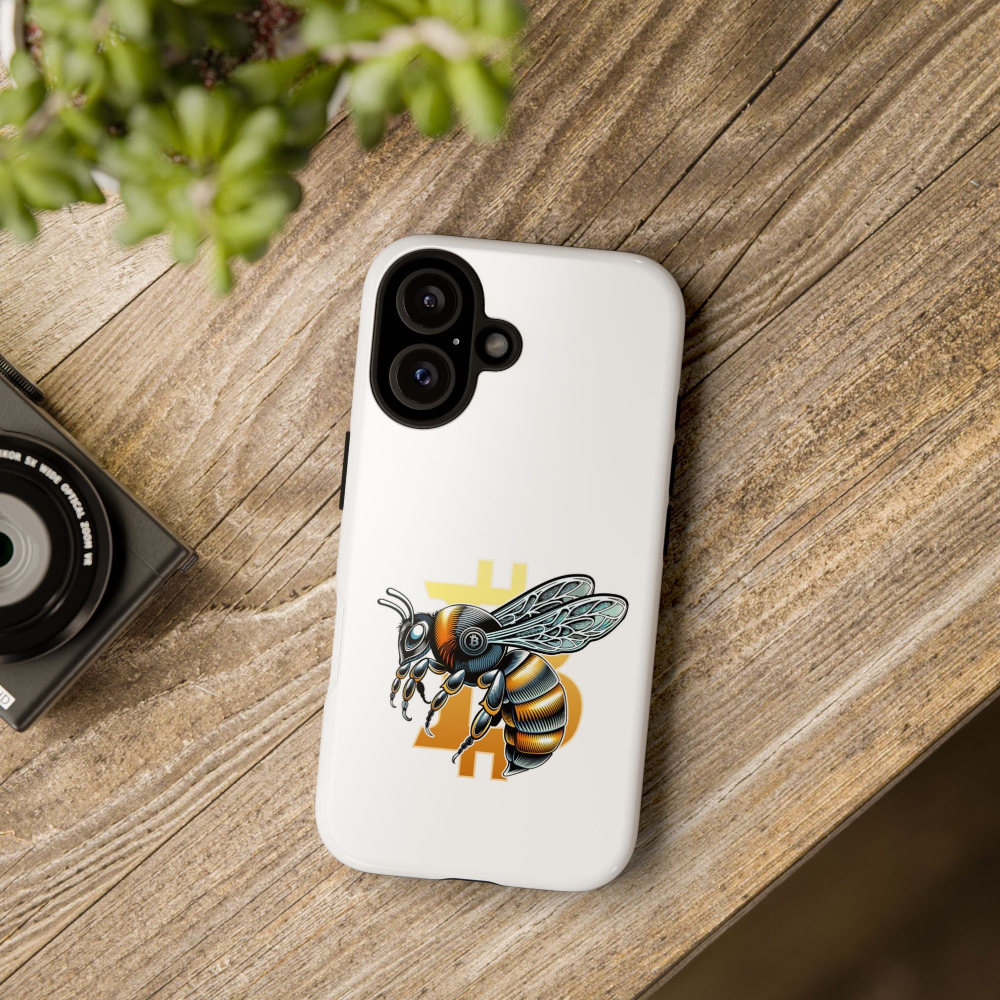 Bitcoin*Wasp Phone Case — Crypto Honeycomb Protective Tough Case | Crypto Gift