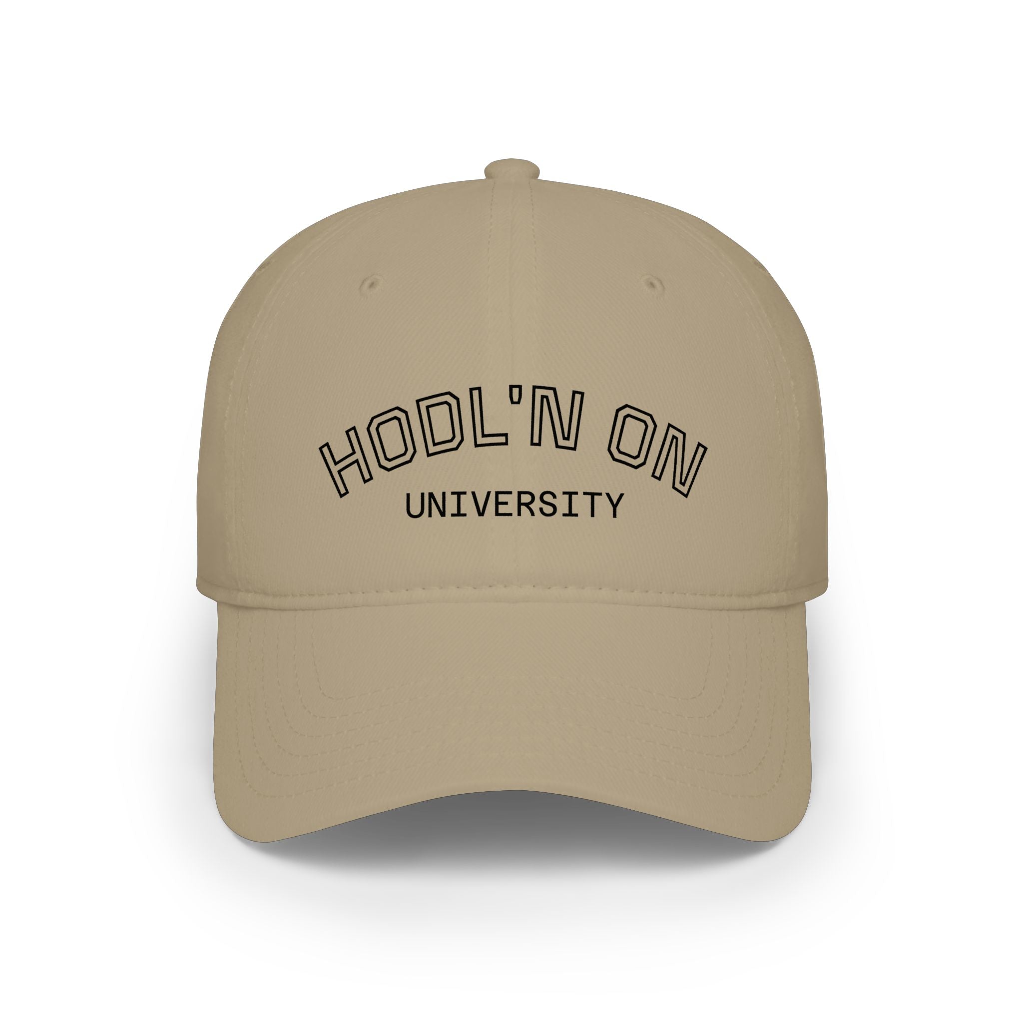 HODL'N ON University Baseball Cap — Crypto Investor Low Profile Hat