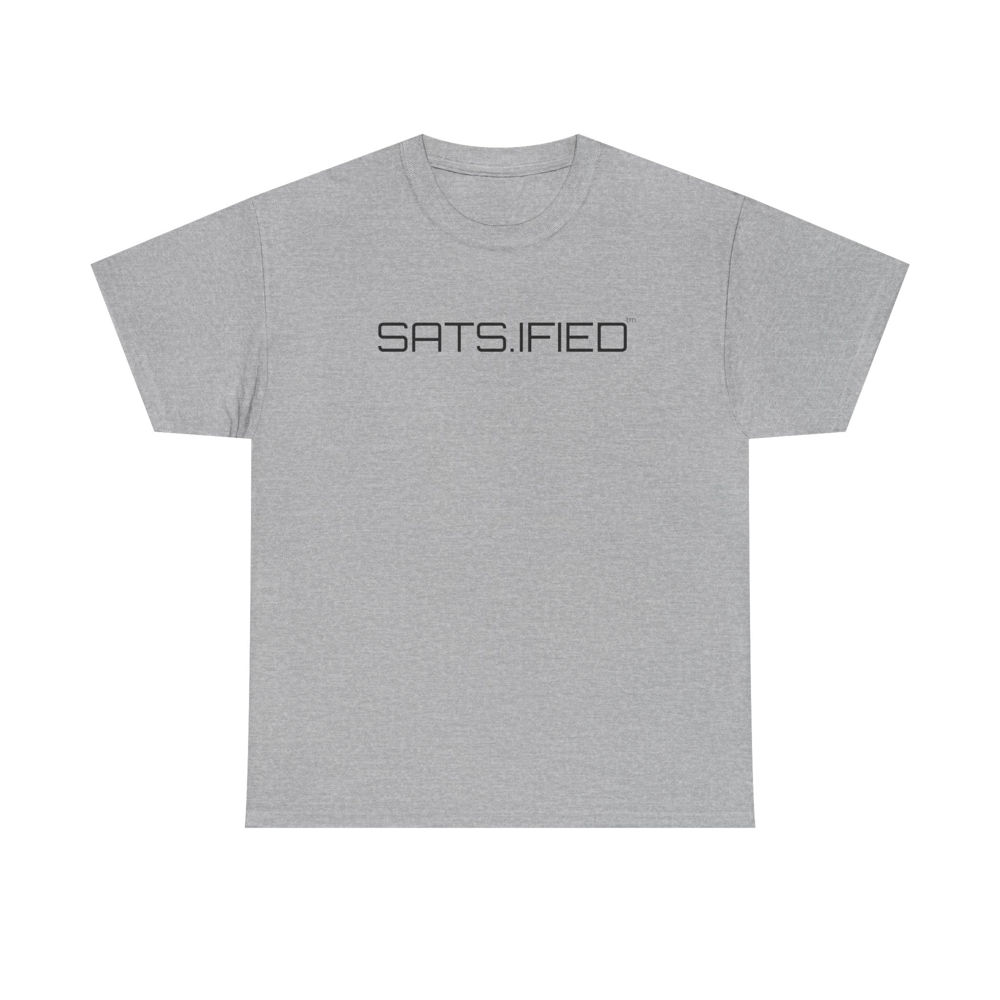 SATS.IFIED Minimalist Graphic Tee — Futuristic Tech Typography T-Shirt