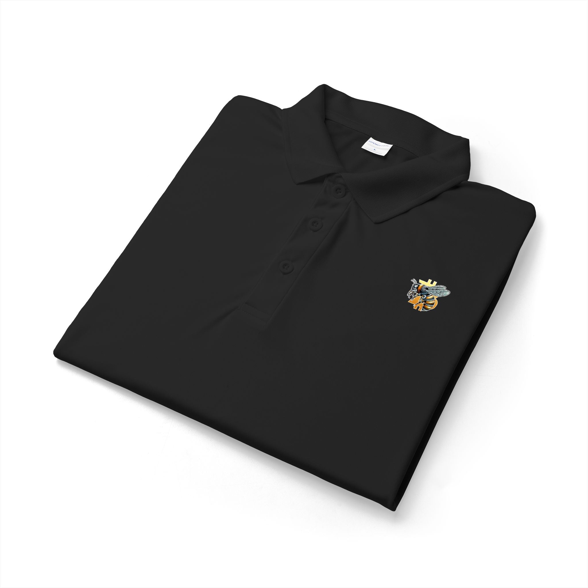 Bitcoin*Wasp Polo Shirt — Moisture-Wicking Performance Golf & Work Polo | Crypto Gift