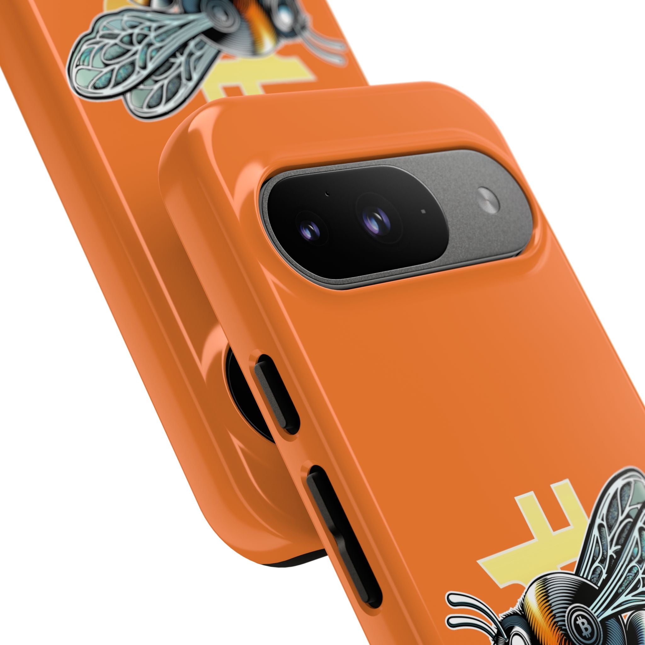 "CypherHornet-Bitcoin" Designer Phone Case - Bright Orange Protective Smartphone Cover | Crypto Gift