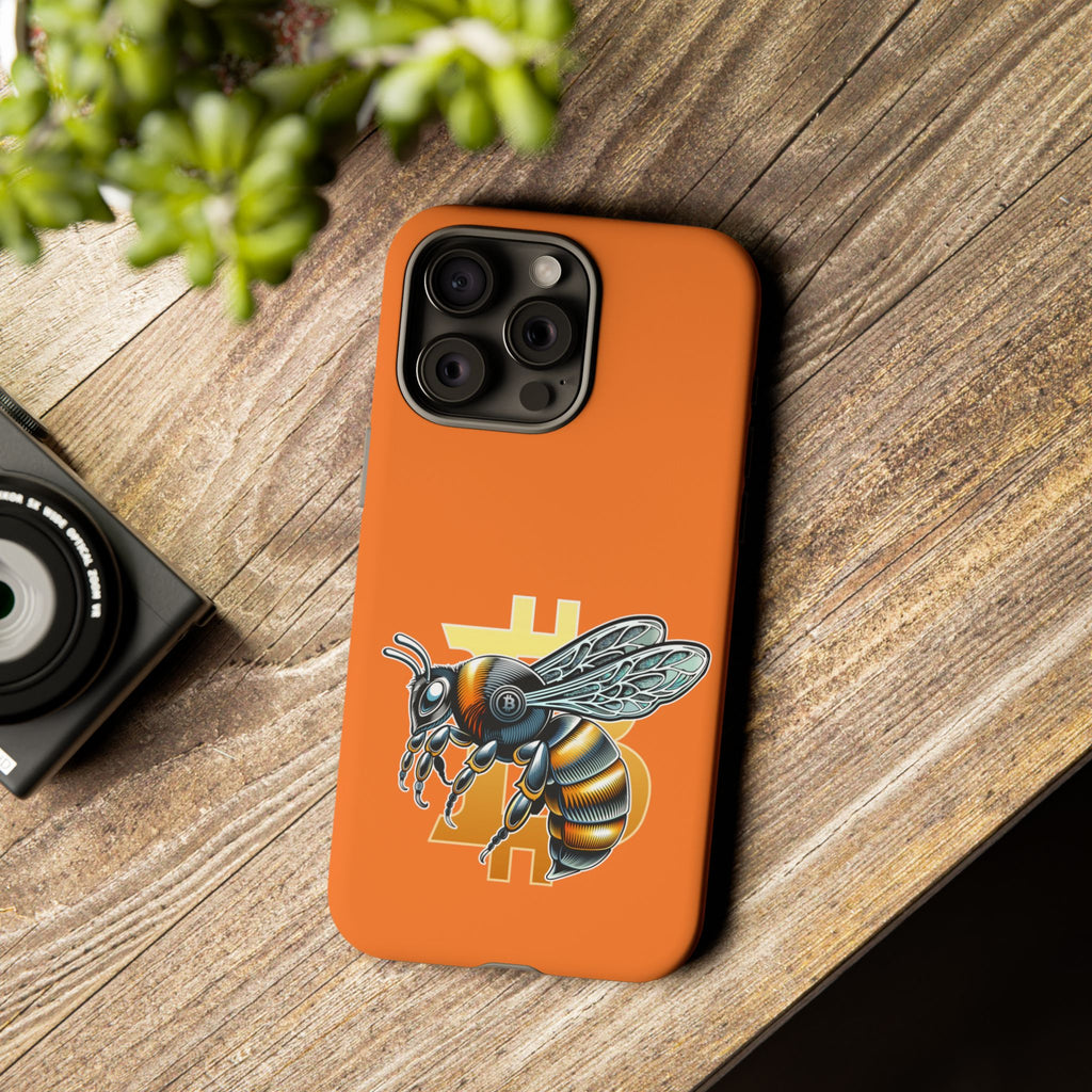 "CypherHornet-Bitcoin" Designer Phone Case - Bright Orange Protective Smartphone Cover | Crypto Gift