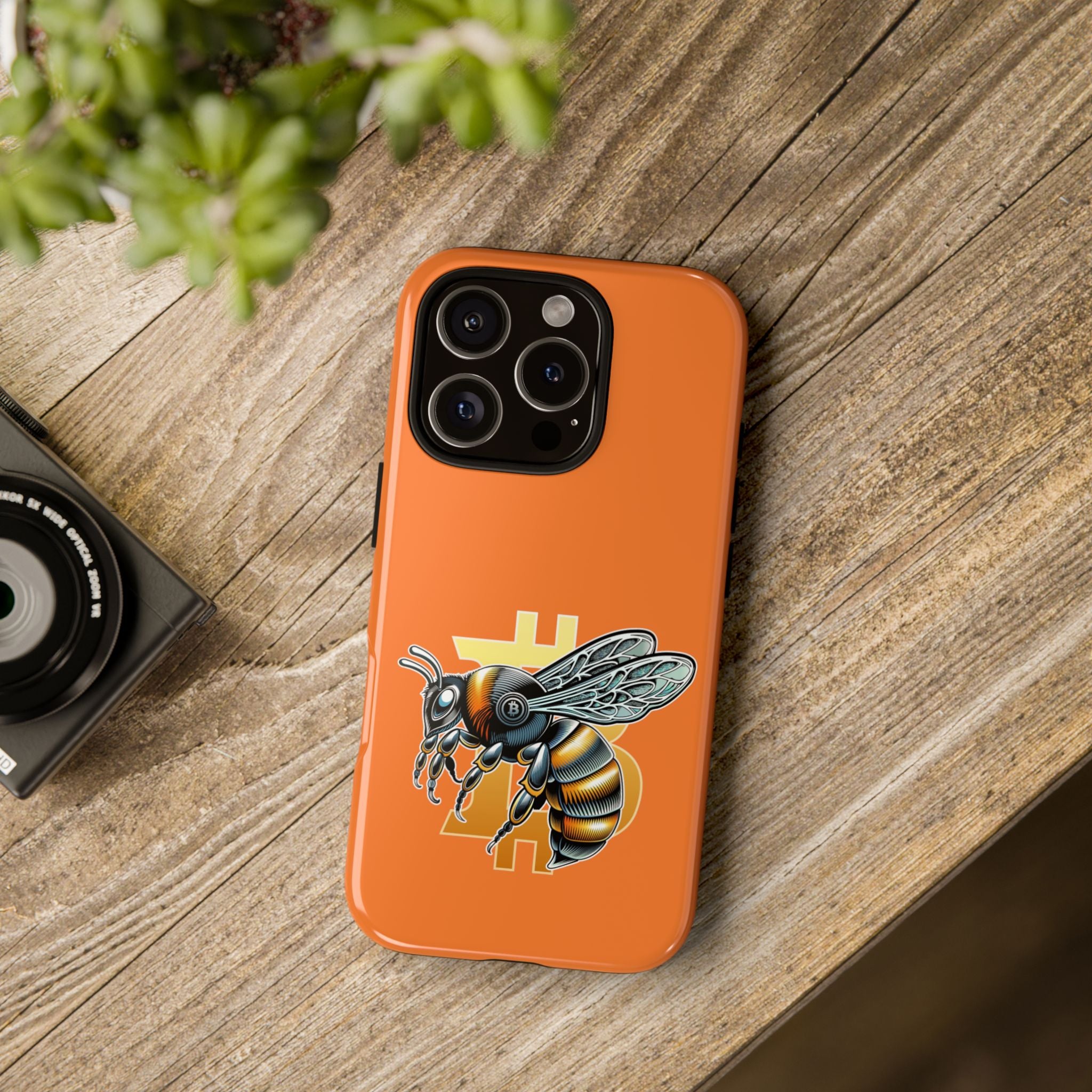 "CypherHornet-Bitcoin" Designer Phone Case - Bright Orange Protective Smartphone Cover | Crypto Gift