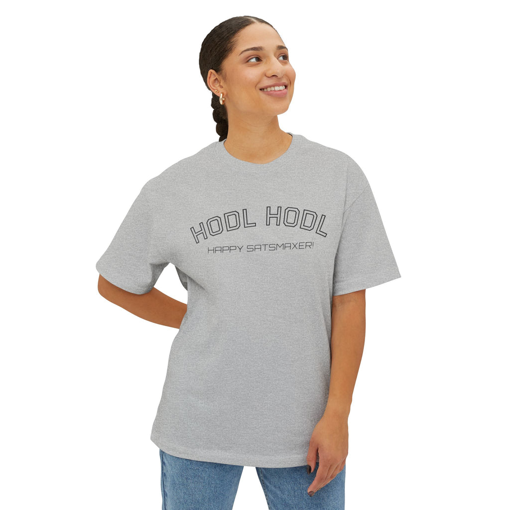 "HODL HODL Happy Satsmaxer" BITCOIN Tee | Oversized Boxy Graphic | Crypto Gift 26
