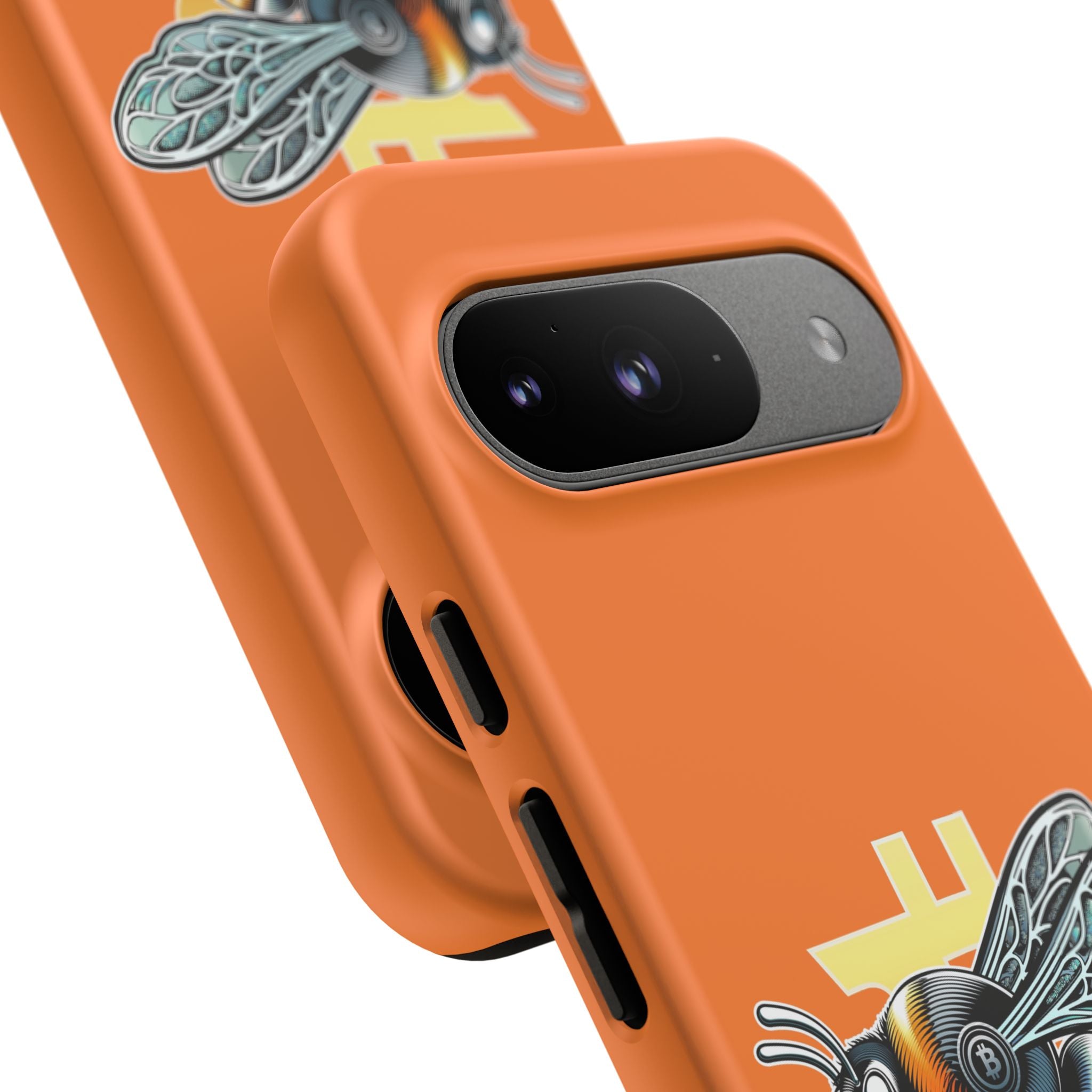 "CypherHornet-Bitcoin" Designer Phone Case - Bright Orange Protective Smartphone Cover | Crypto Gift