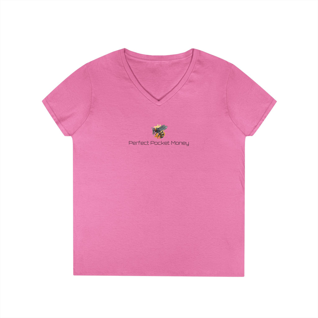 Bitcoin/Cypherhornet | "Perfect Pocket Money" | Custom Logo |  Ladies V-Neck Tee | Crypto Gift S120b