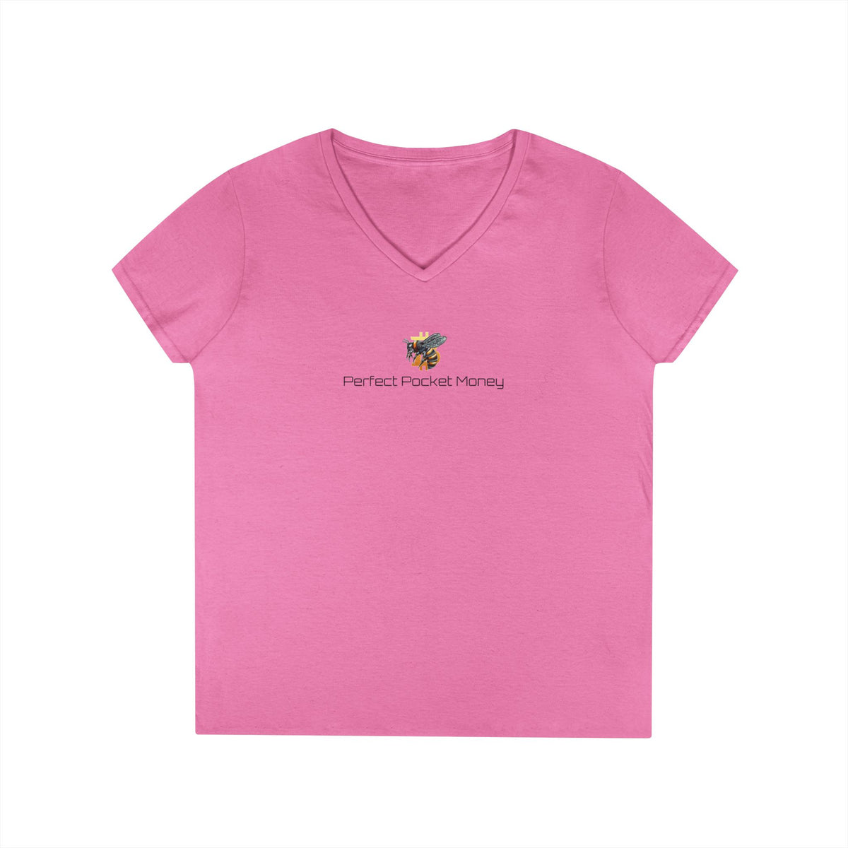 Bitcoin/Cypherhornet | "Perfect Pocket Money" | Custom Logo |  Ladies V-Neck Tee | Crypto Gift S120b