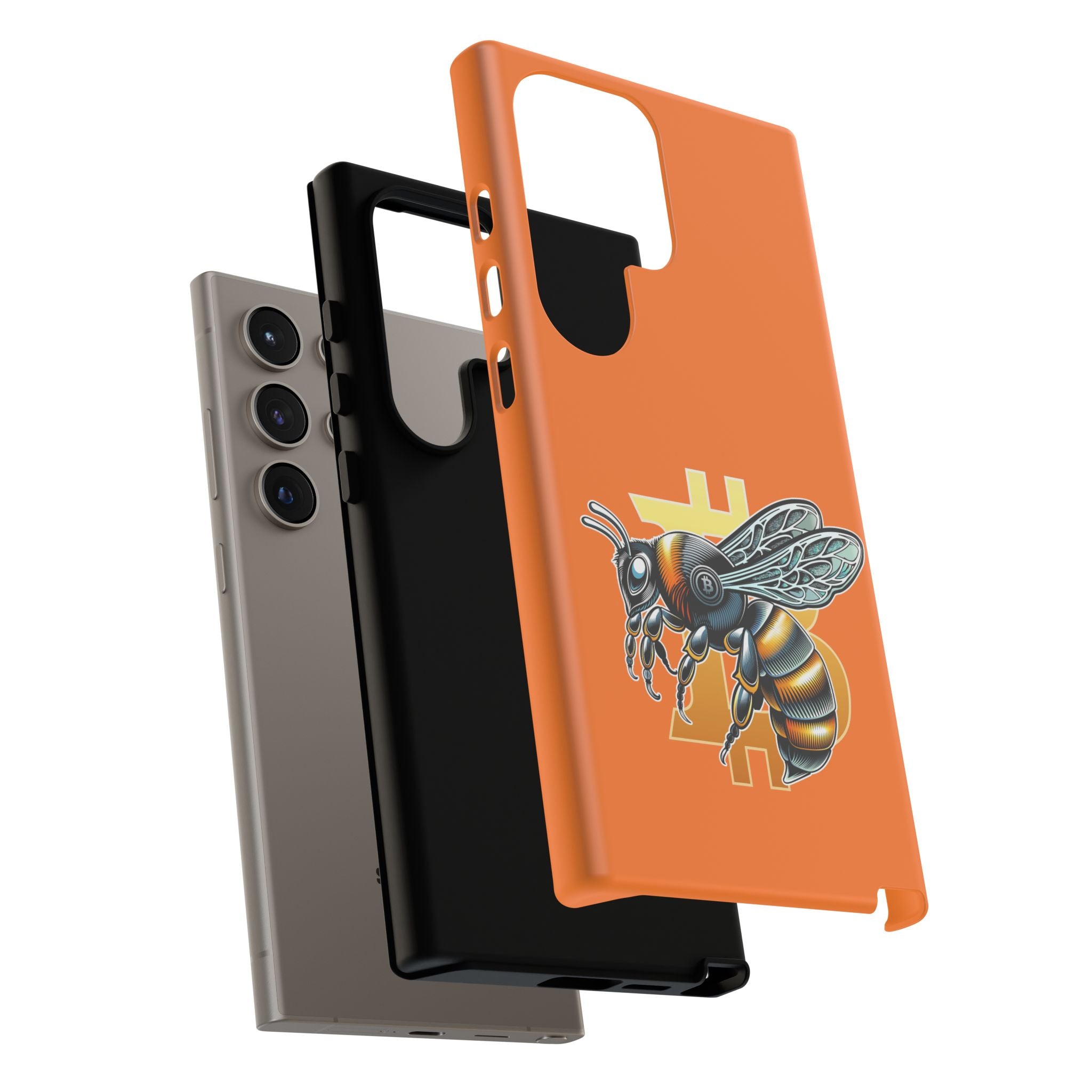 "CypherHornet-Bitcoin" Designer Phone Case - Bright Orange Protective Smartphone Cover | Crypto Gift