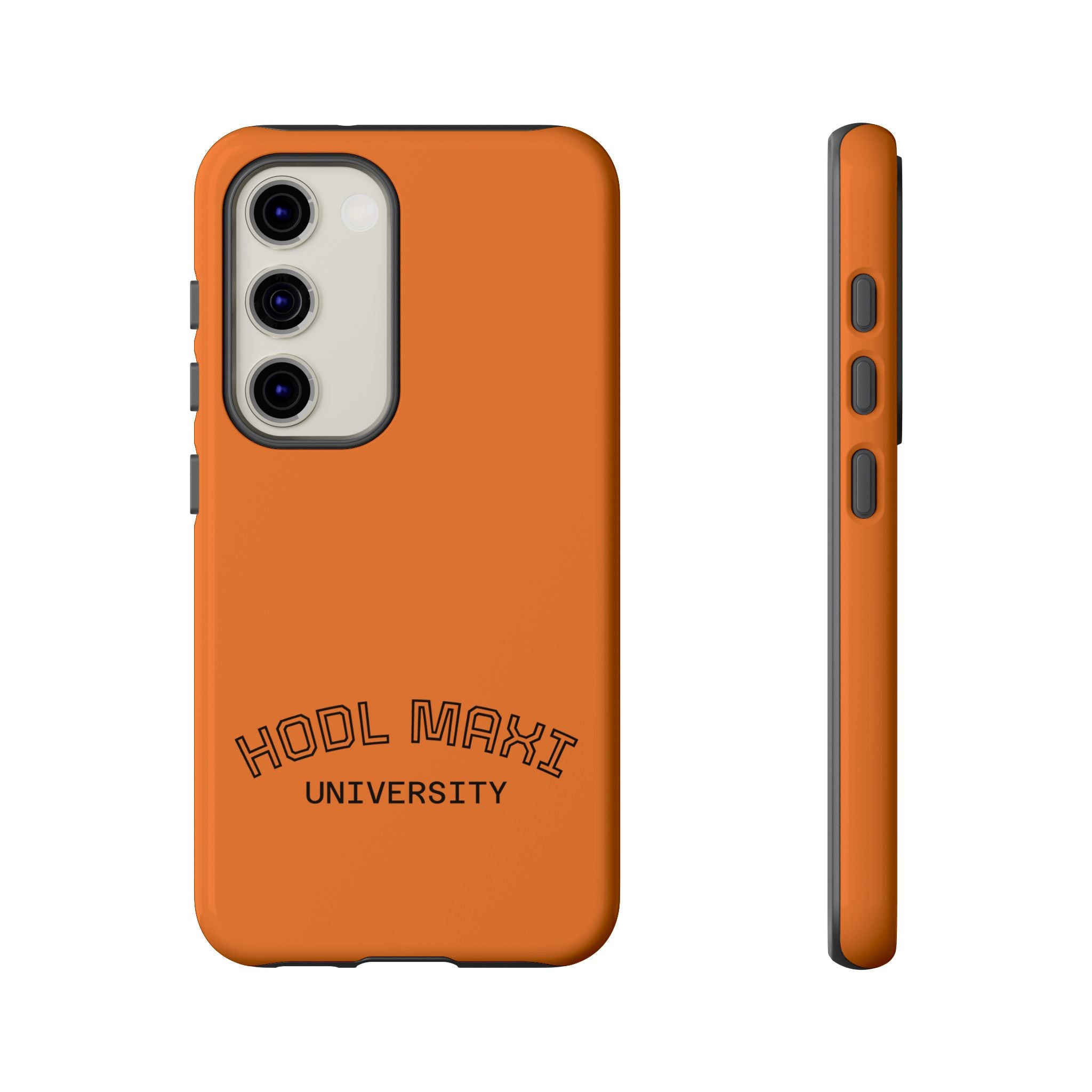 HODL MAXI University Phone Case — Orange Protective Crypto Design