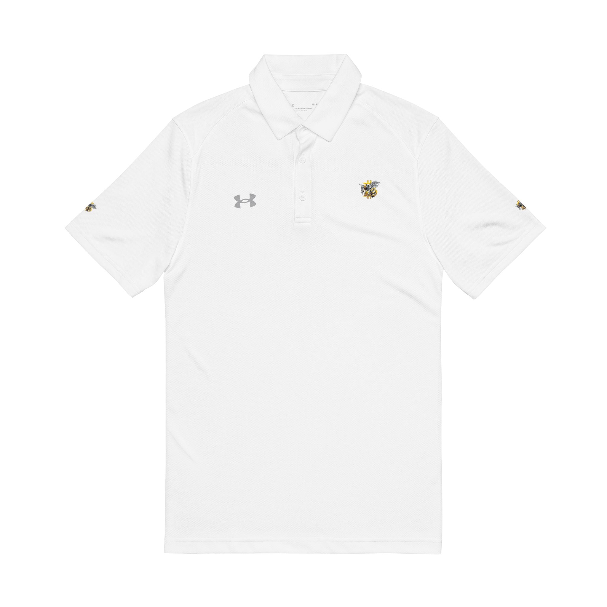 CypherHornet/Bitcoin Embroidered White Under Armour Men's Polo - Performance Golf & Casual Shirt | Clubhouse Wear