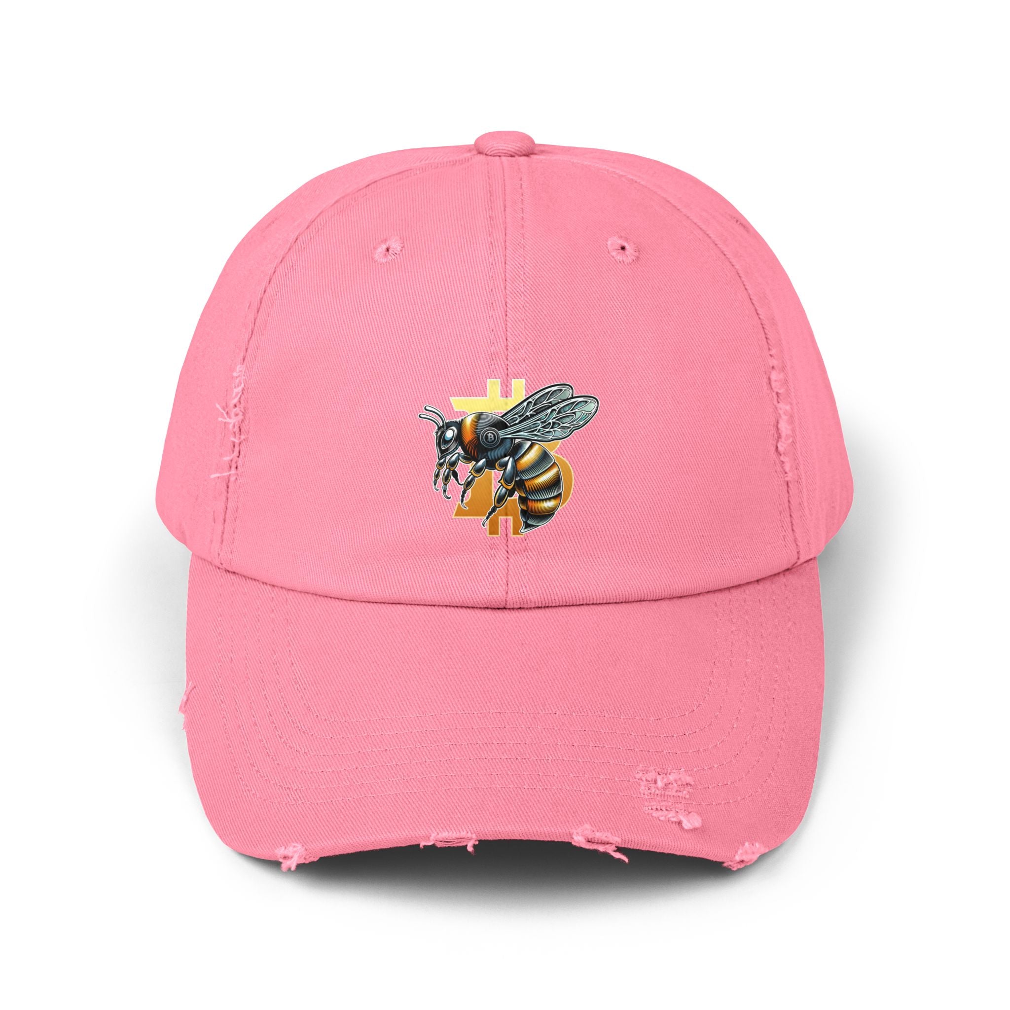 "CypherHornet-Bitcoin" Distressed Unisex Ball Cap |Crypto gift